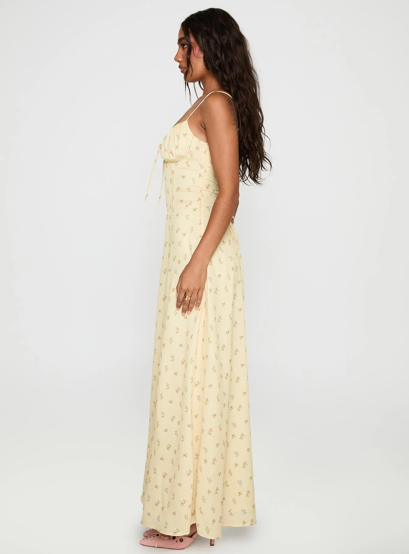 Members Only Maxi Dress Yellow Floral