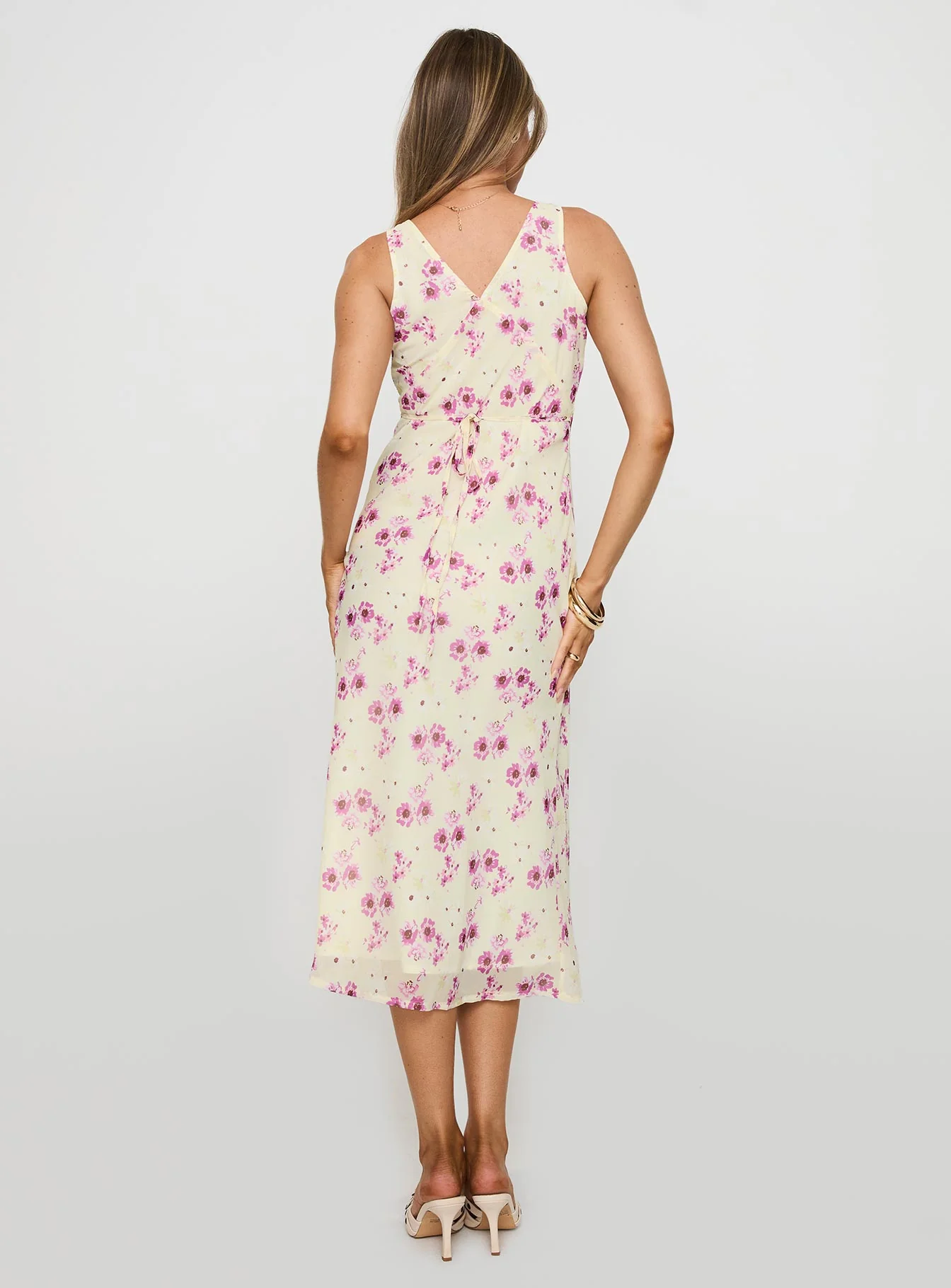 Nellie Midi Dress Yellow Floral