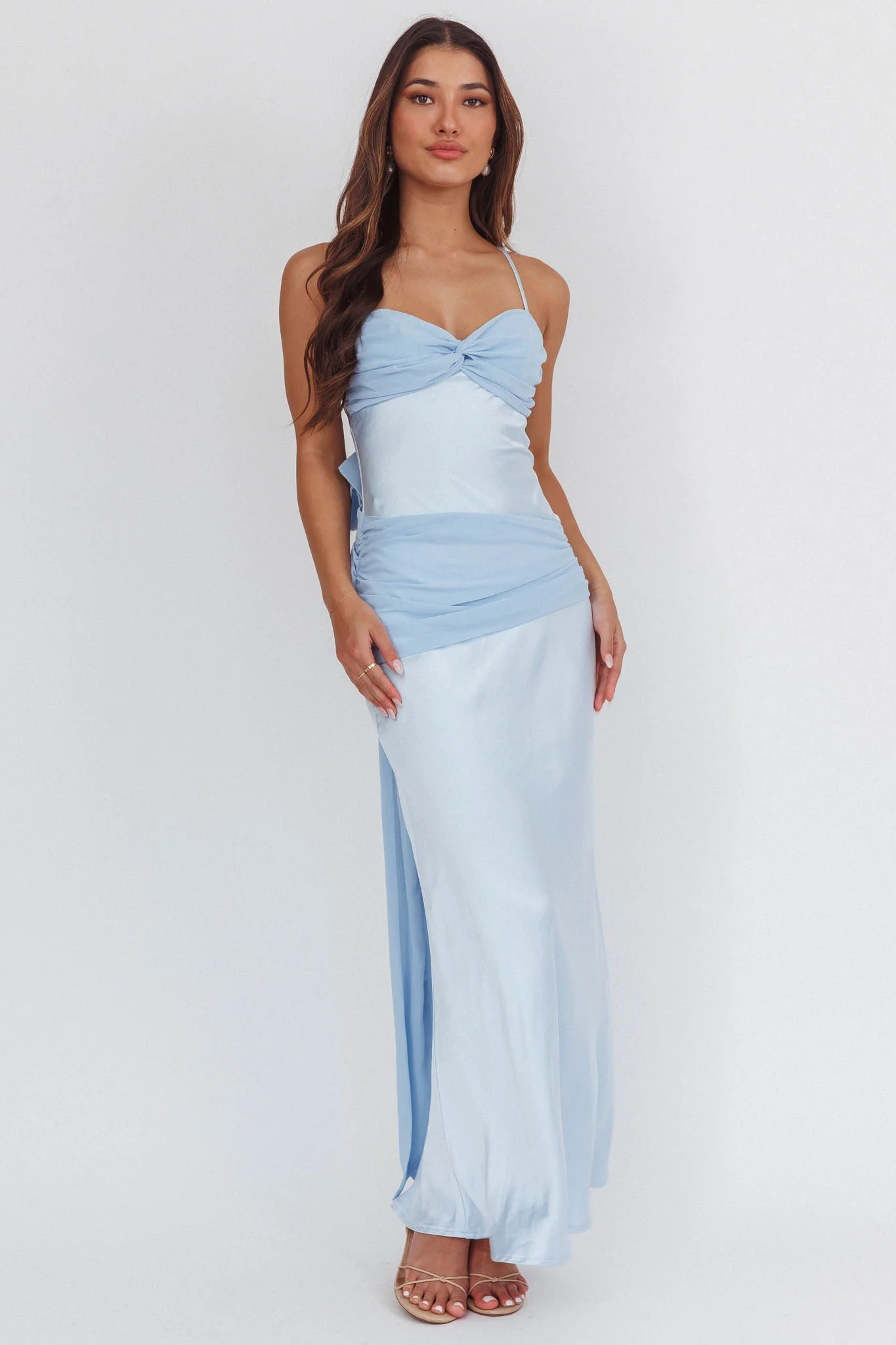 Arizona Sunset Criss-Cross Bow Back Dress Blue