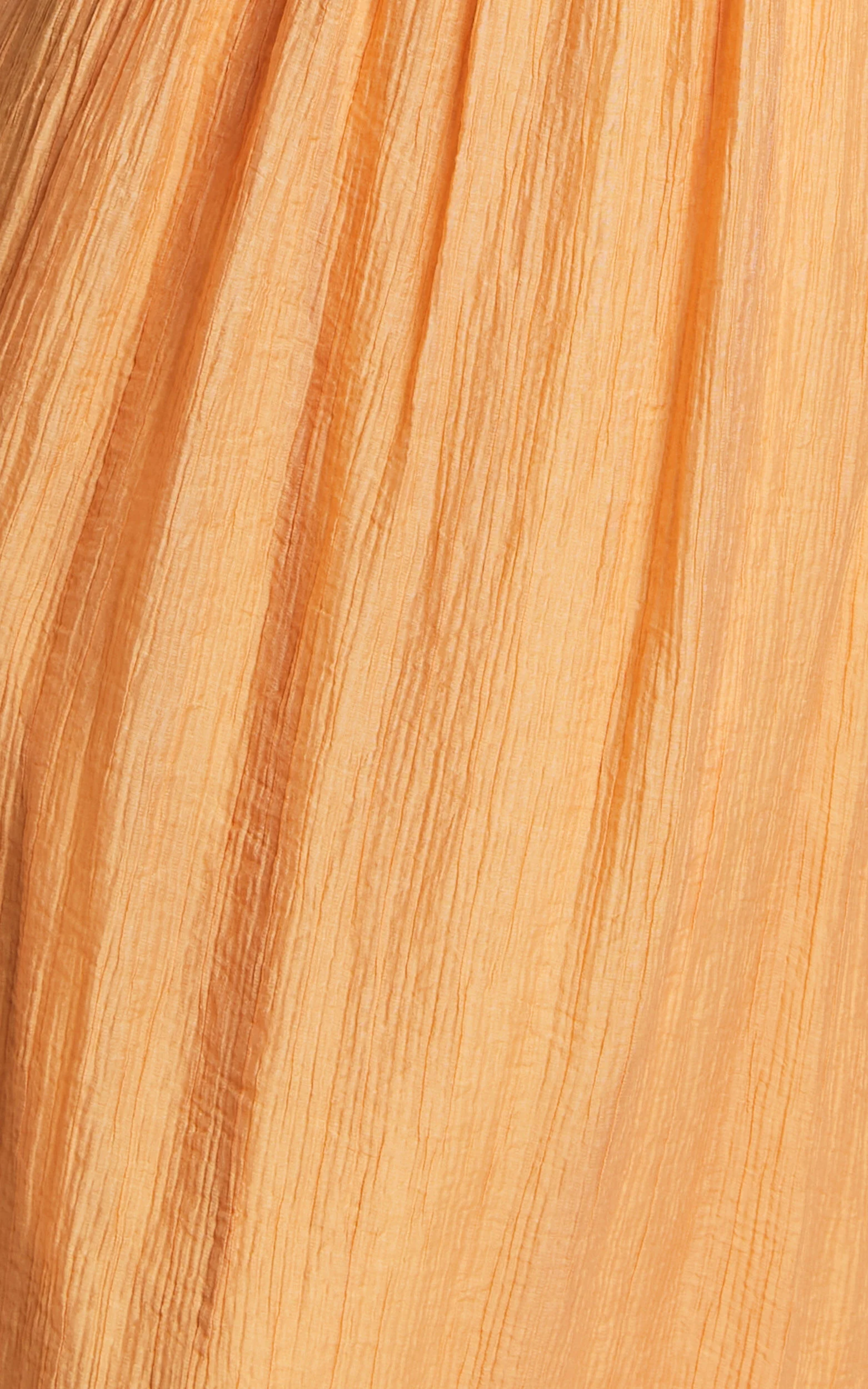 Roshina Midi Dress - Straight Neck Puff Sleeve Dress in Orange