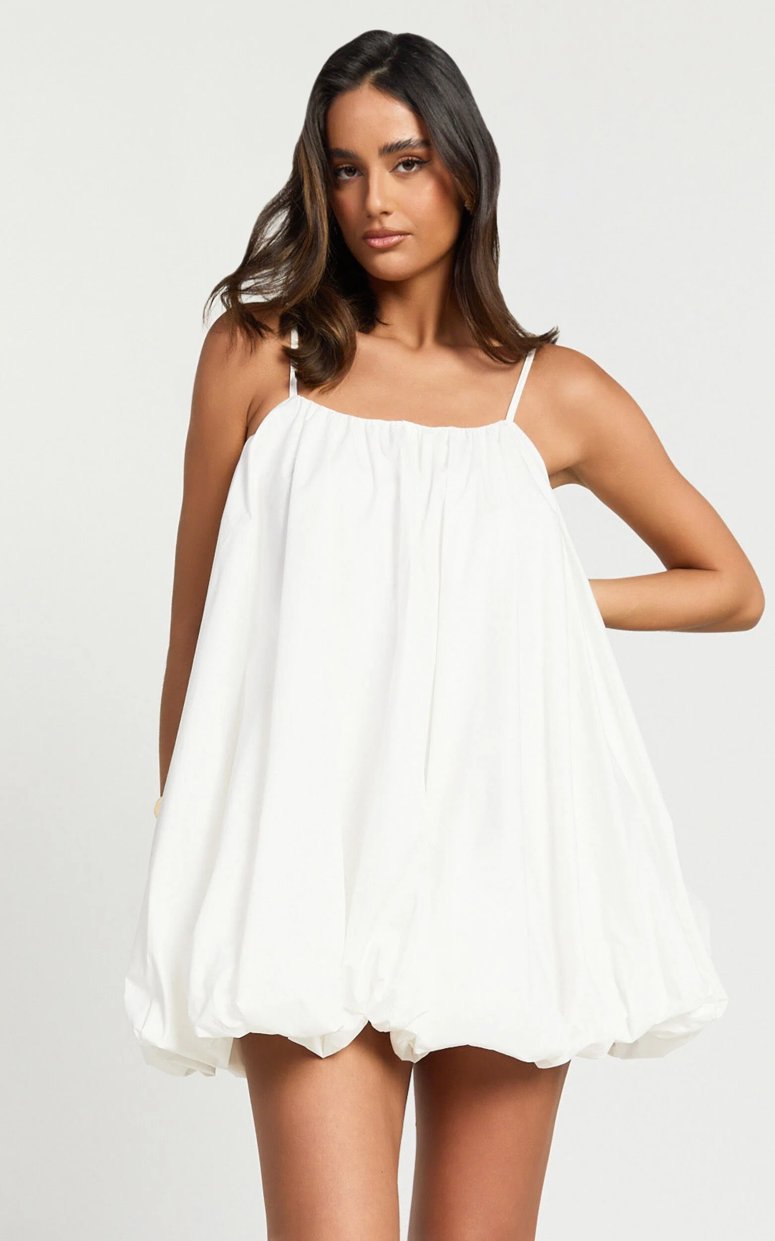 Marites Mini Dress - Bubble Mini Dress in White