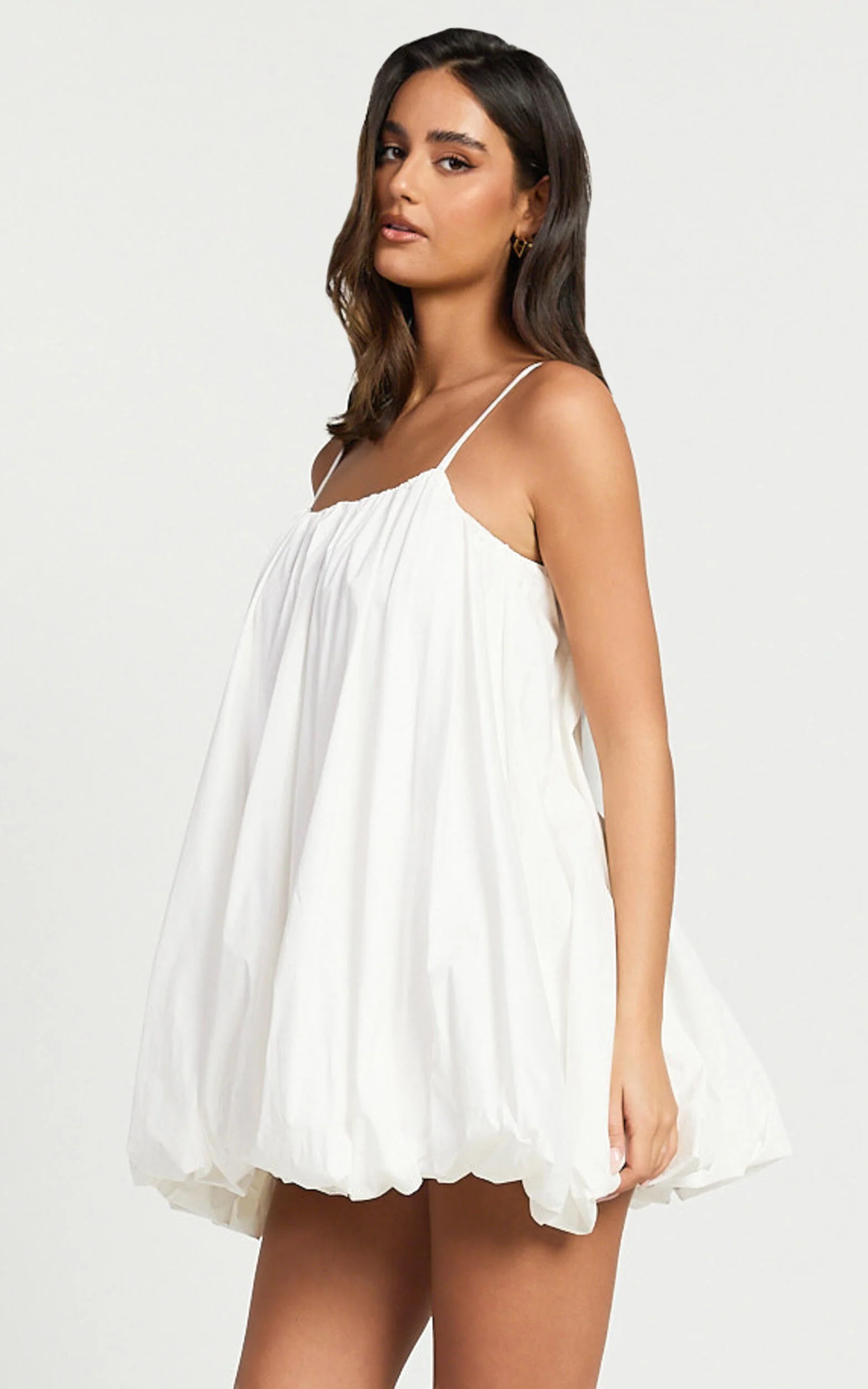 Marites Mini Dress - Bubble Mini Dress in White