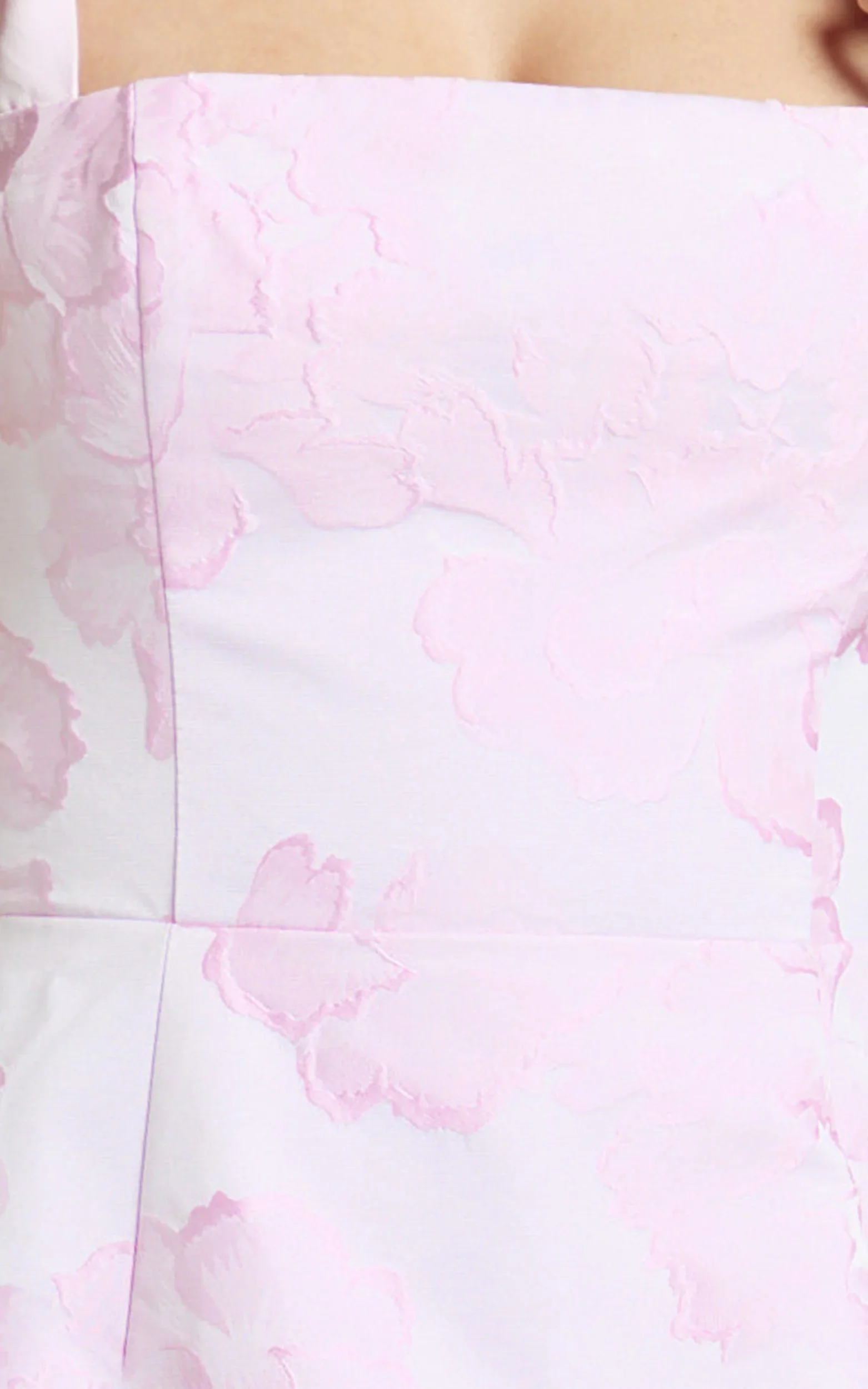 Gabbie Mini Dress Jacquard Halter Fit And Flare Dress in Pink