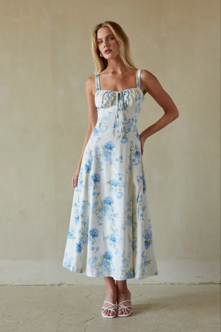 Angelina Sweetheart Floral Midi Dress