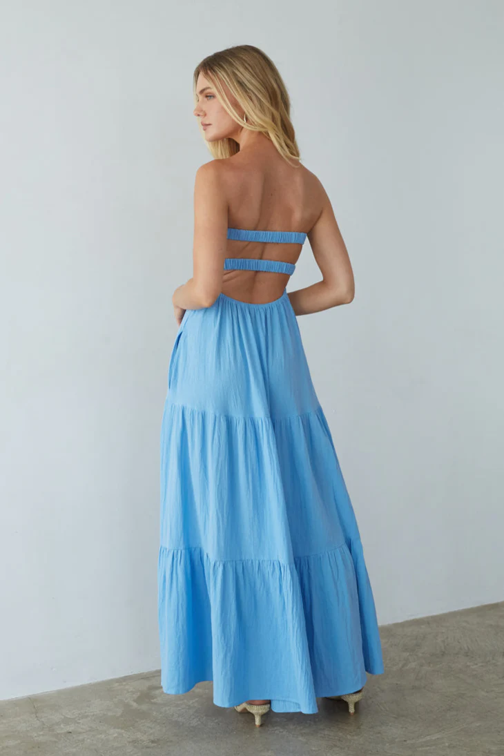 Della Twist Linen Maxi Dress