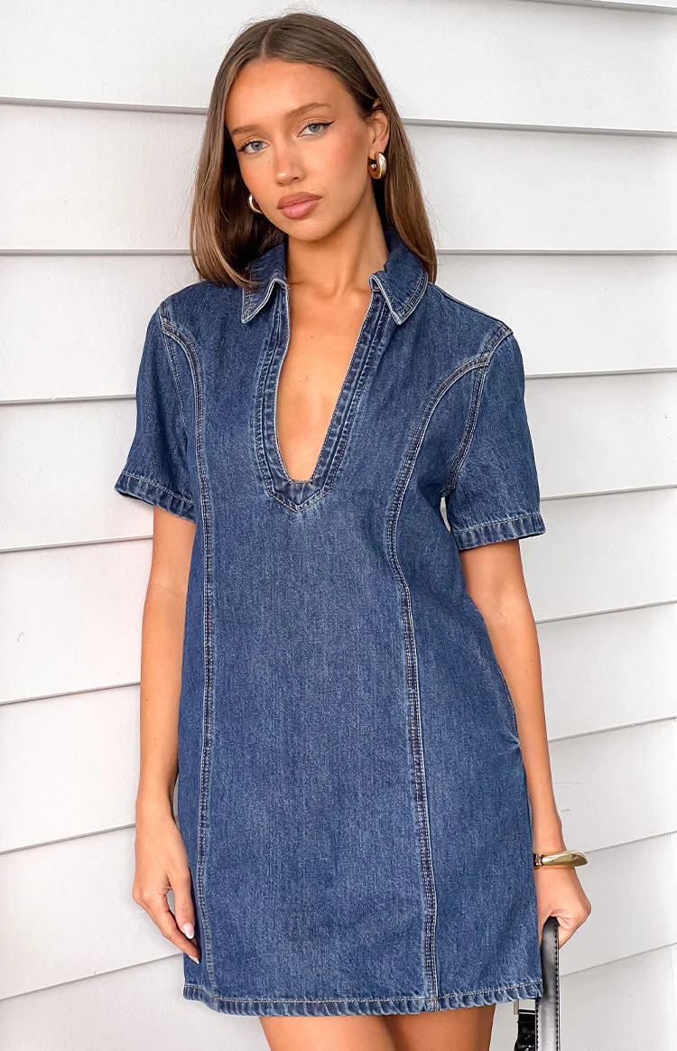 Lachie Dark Wash Denim Mini Dress
