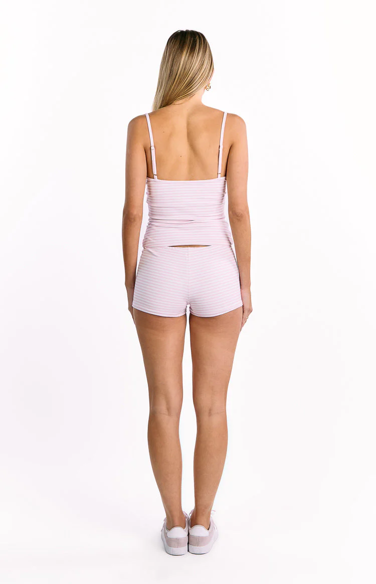 Sweetie White and Pink Stripe Shorts