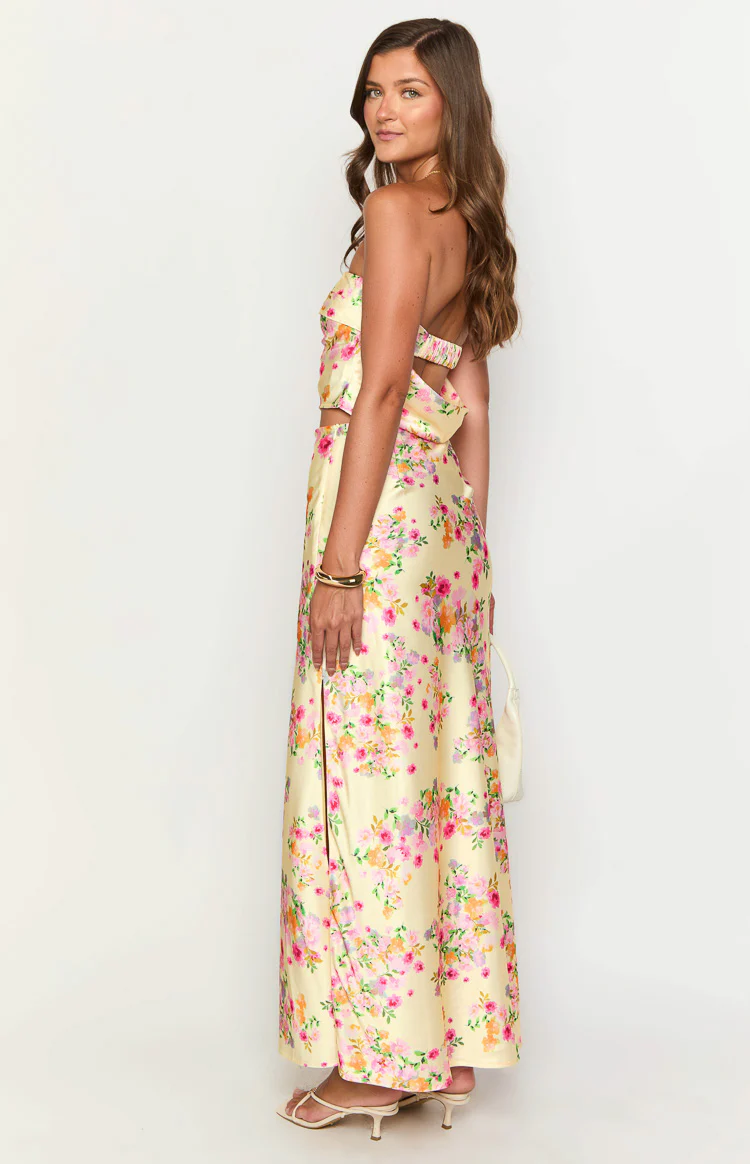 Genevieve Yellow Bloom Maxi Skirt