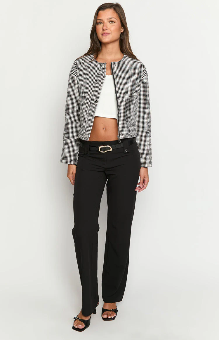 Lennie Black Gingham Quilted Jacket