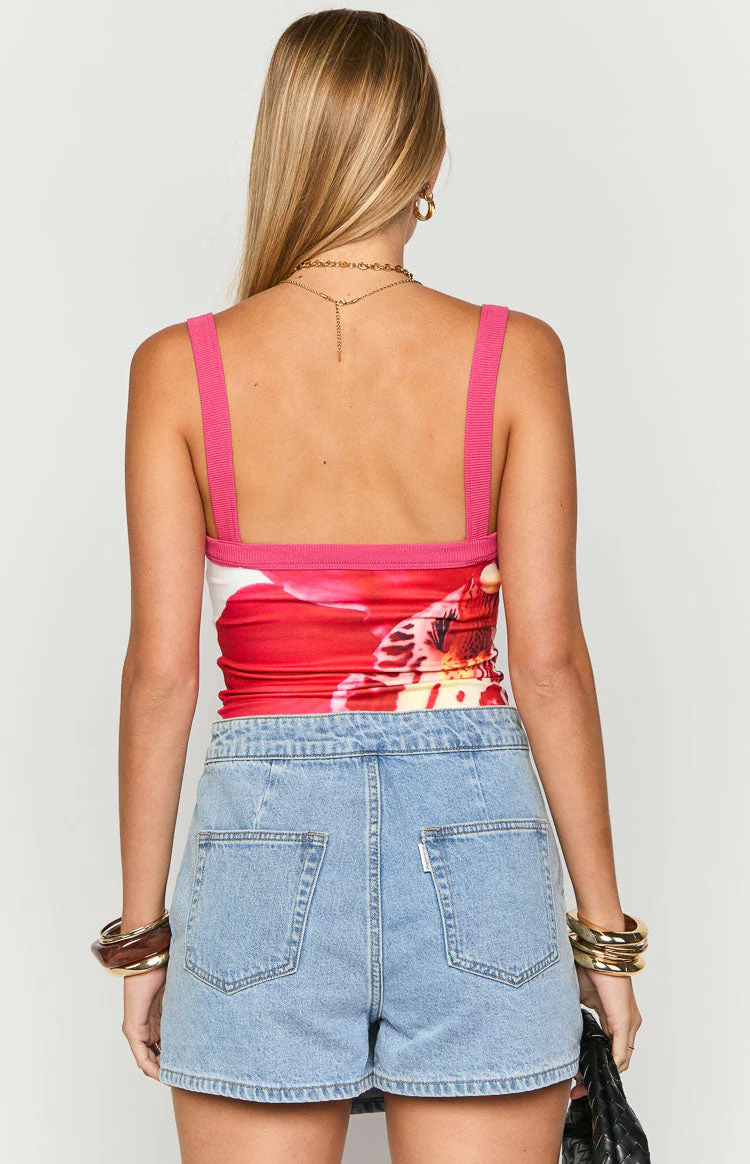 Shelby White Orchid Print Cami