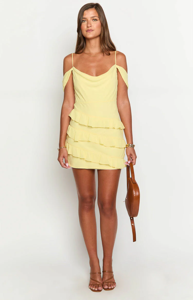 Earle Yellow Mini Dress