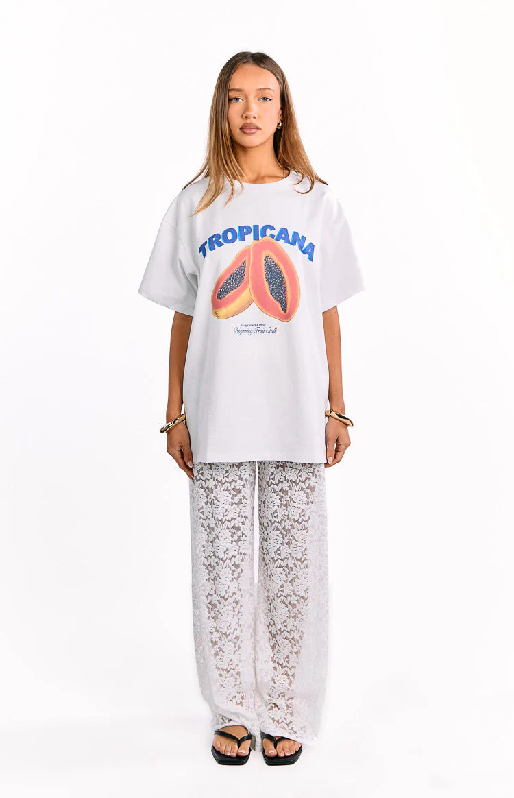 Jev White Lace Pants