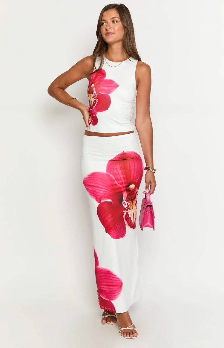 Payge White Orchid Maxi Skirt