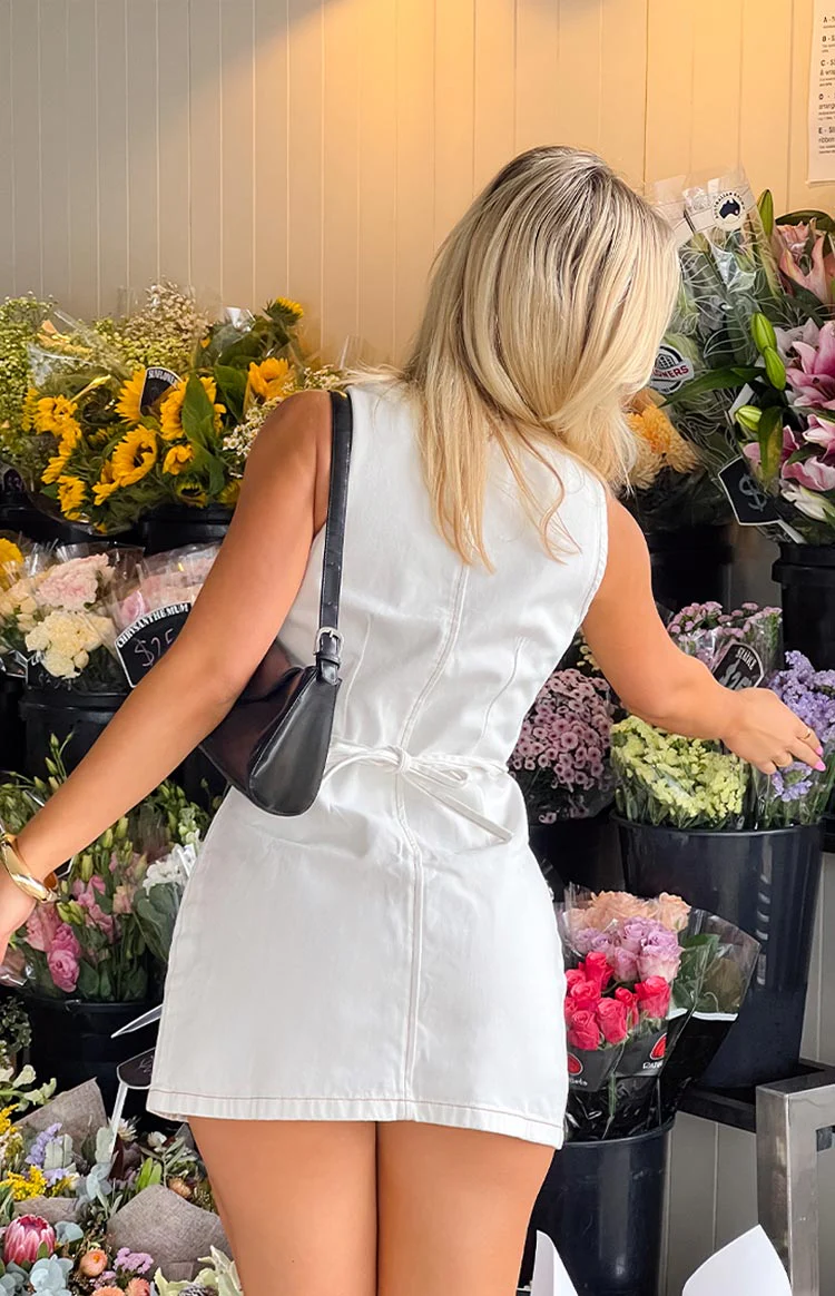 Isla White Wash Denim Mini Dress