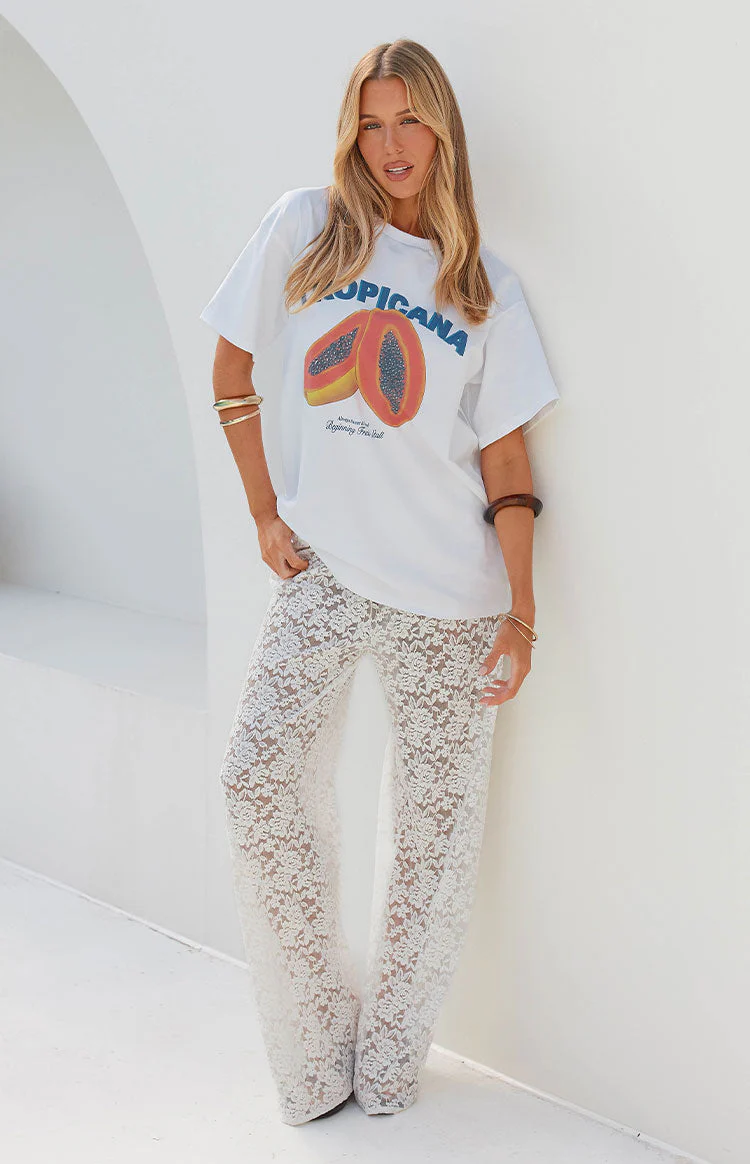 Jev White Lace Pants