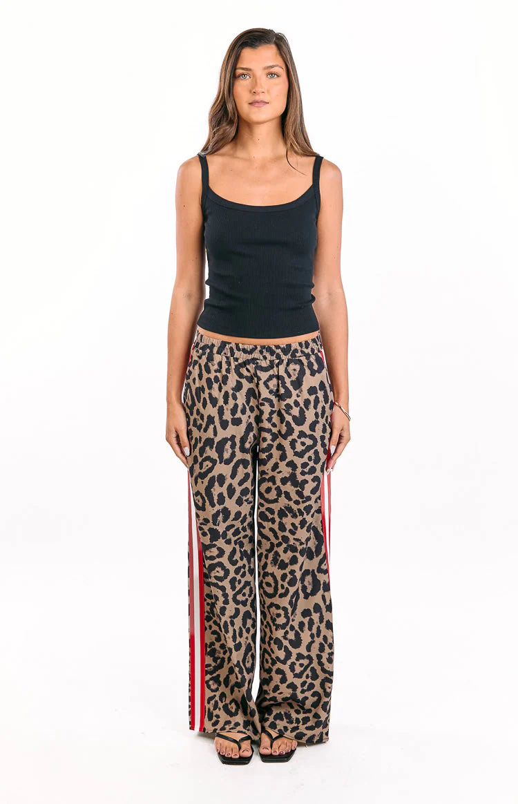 Sharly Leopard Red Racer Stripe Pants