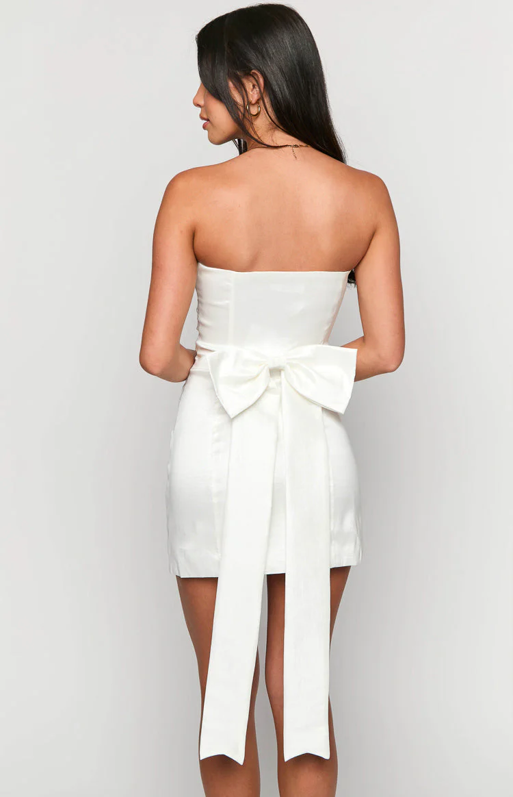 Frosting White Strapless Mini Dress