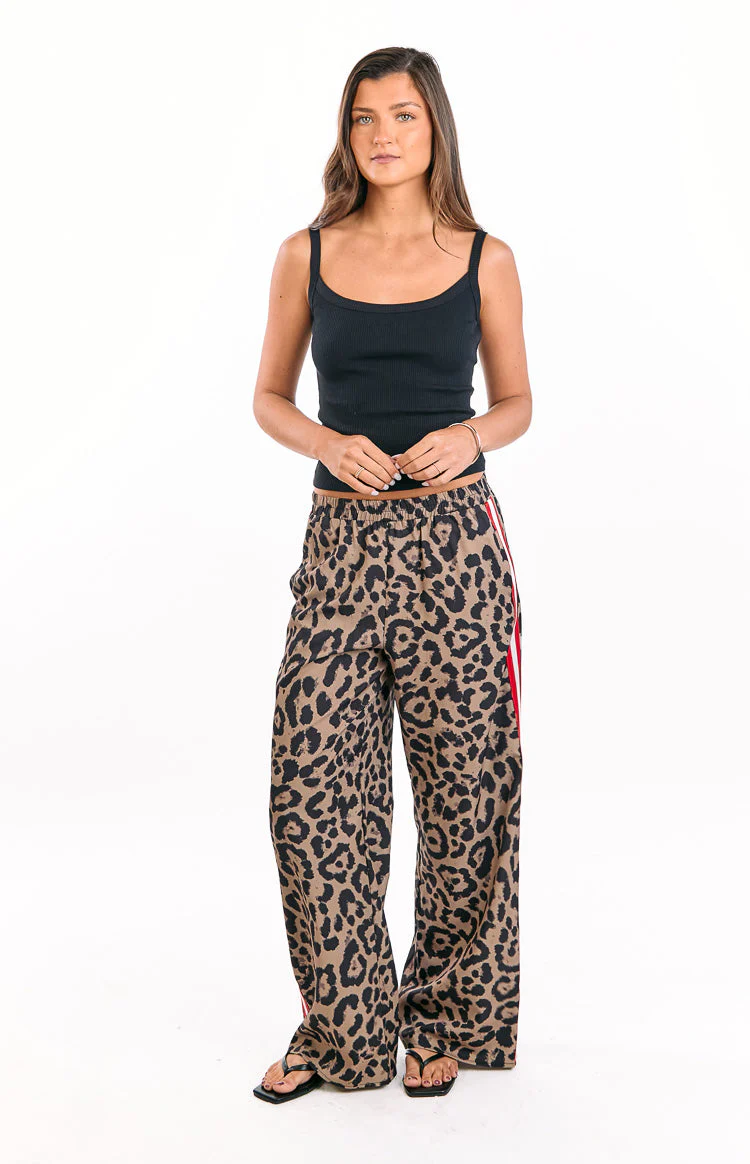 Sharly Leopard Red Racer Stripe Pants