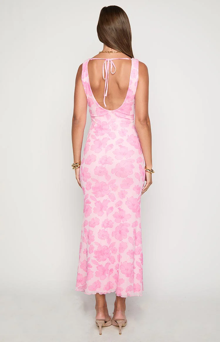 Beck Pink Floral Maxi Dress