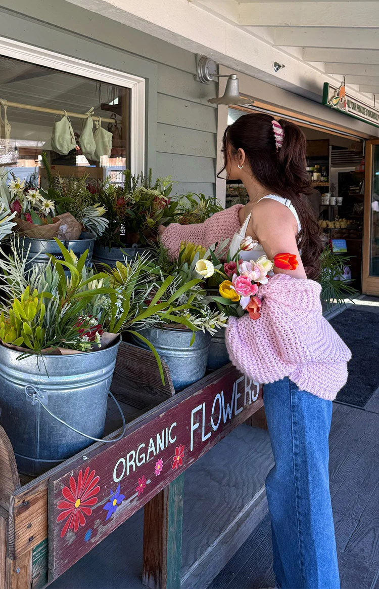 Jen Light Pink Knit Cardigan