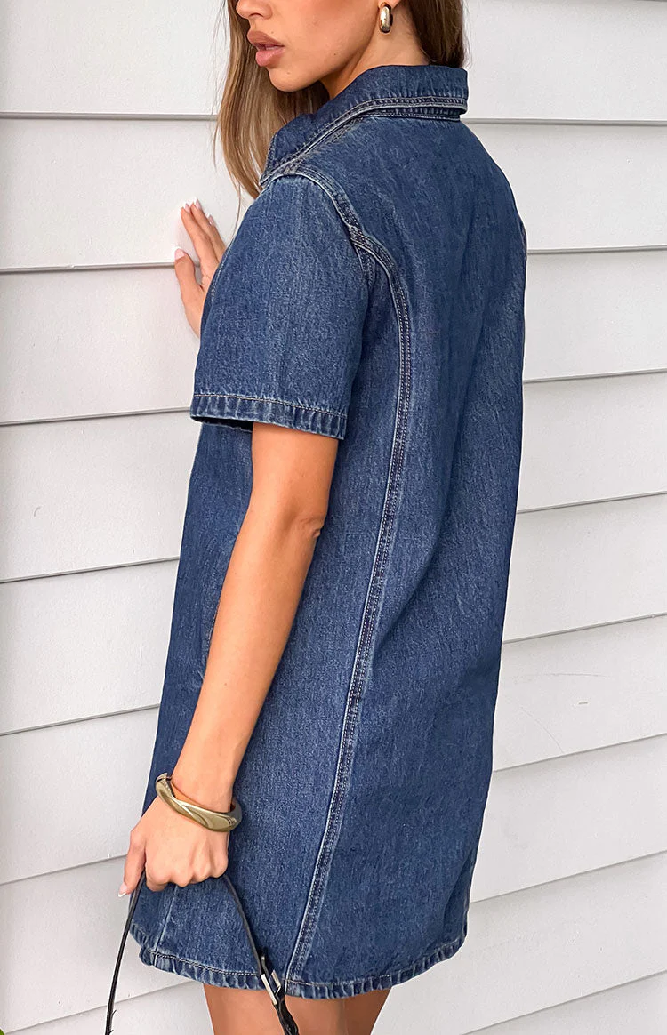 Lachie Dark Wash Denim Mini Dress