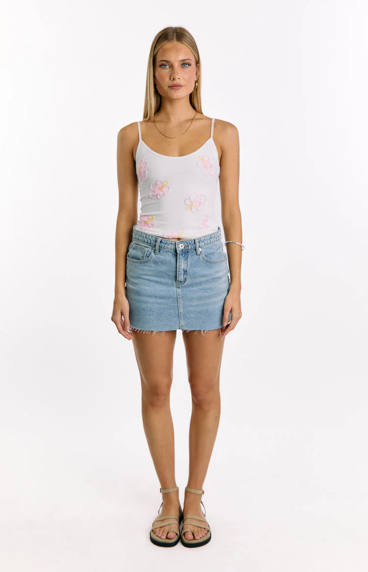 Mallorie White Beaded Top