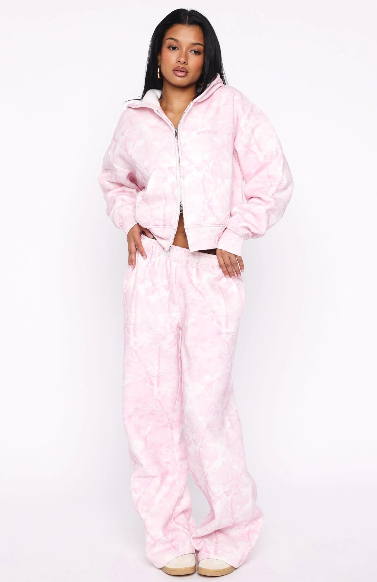 Hiding Away Wide Leg Sweatpants Pink Camo
