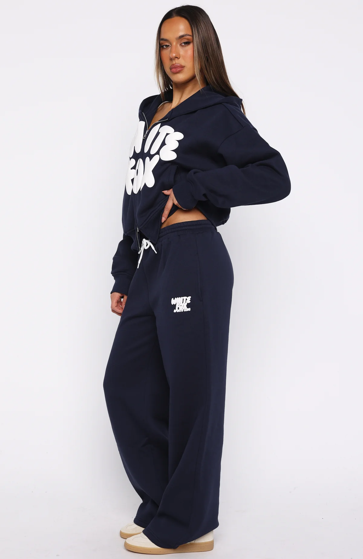 Club 14 Allie Wide Leg Sweatpants Navy