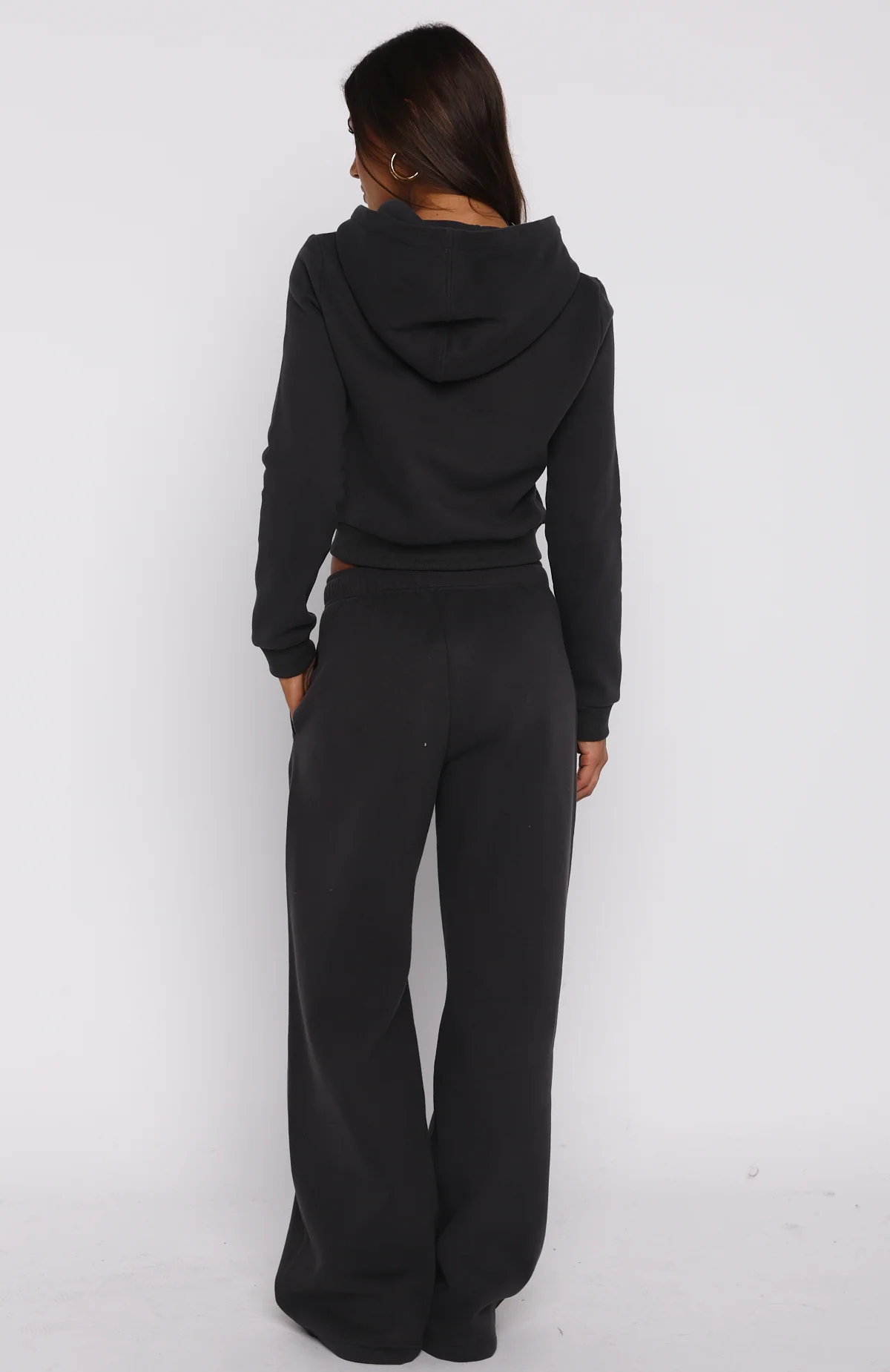 Comfy And Cute Wide Leg Sweatpants Charcoal