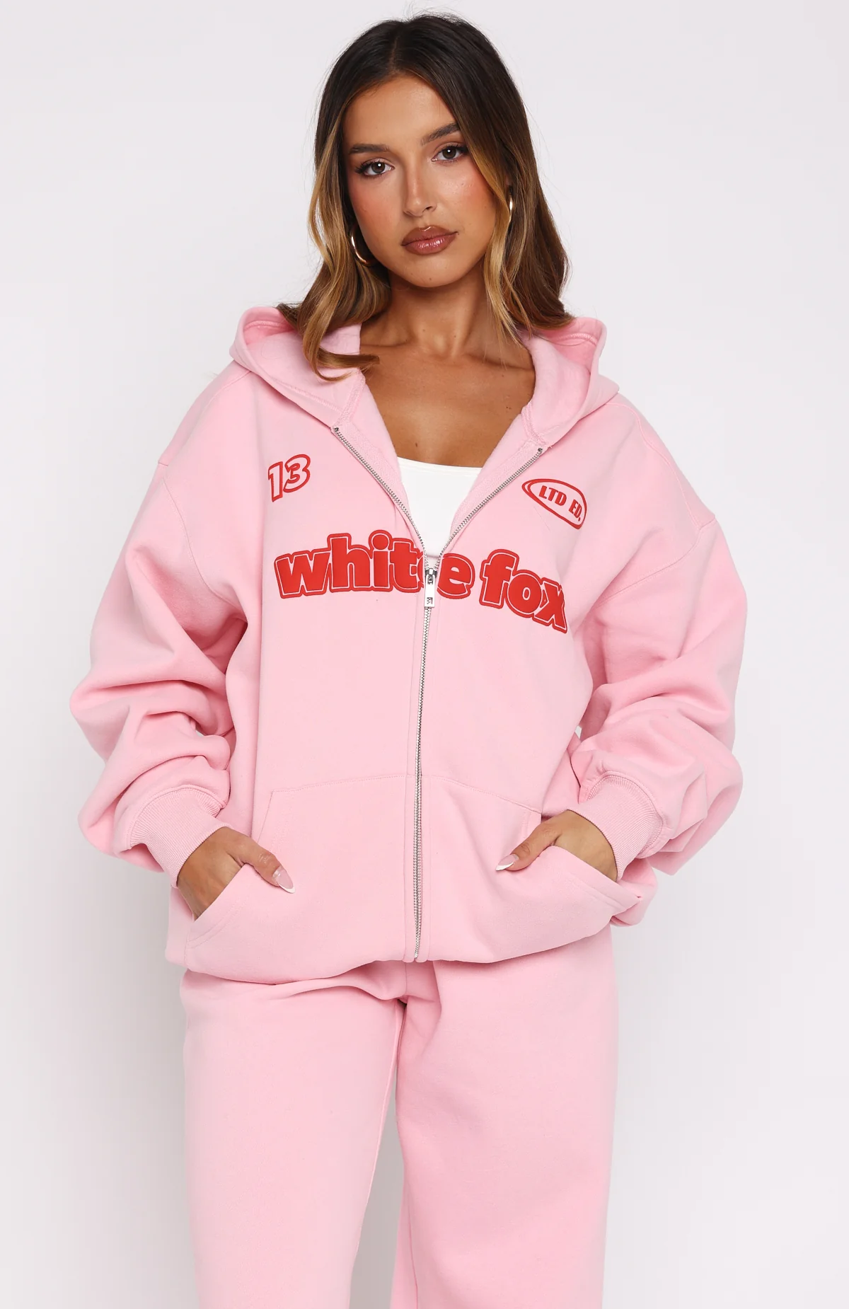 Ready To Go Zip Front Hoodie Pink
