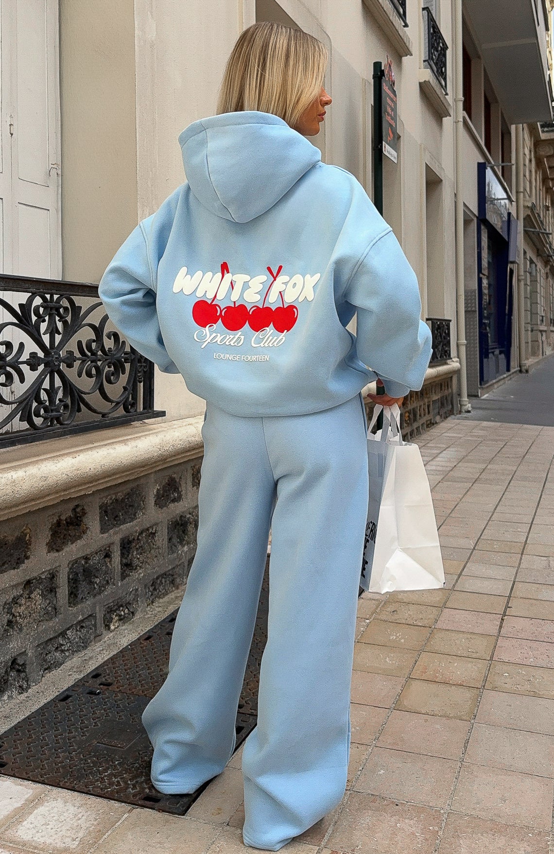 Club 14 Cassie Wide Leg Sweatpants Blue