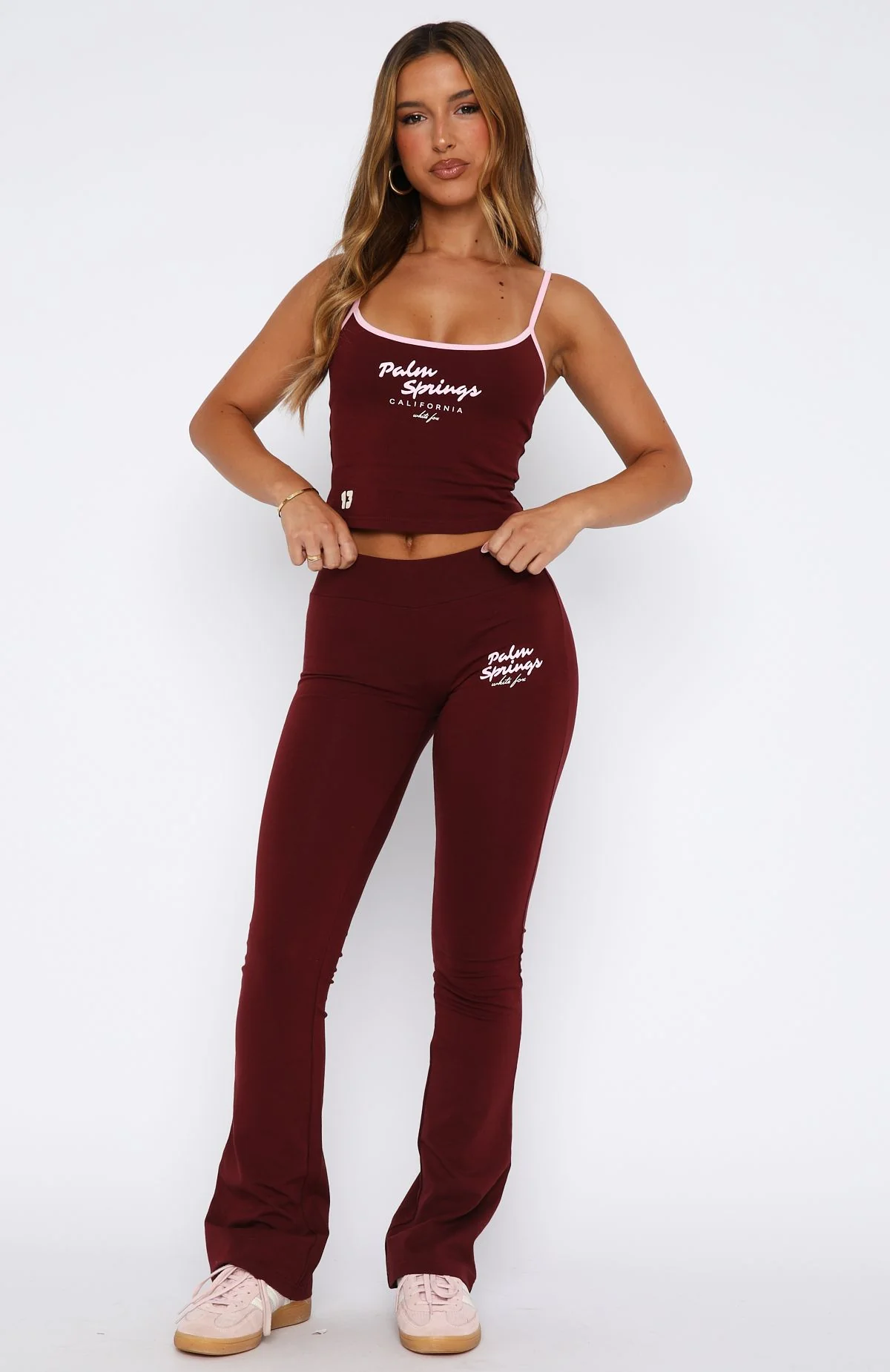 Palm Springs Edition Flare Pants Burgundy