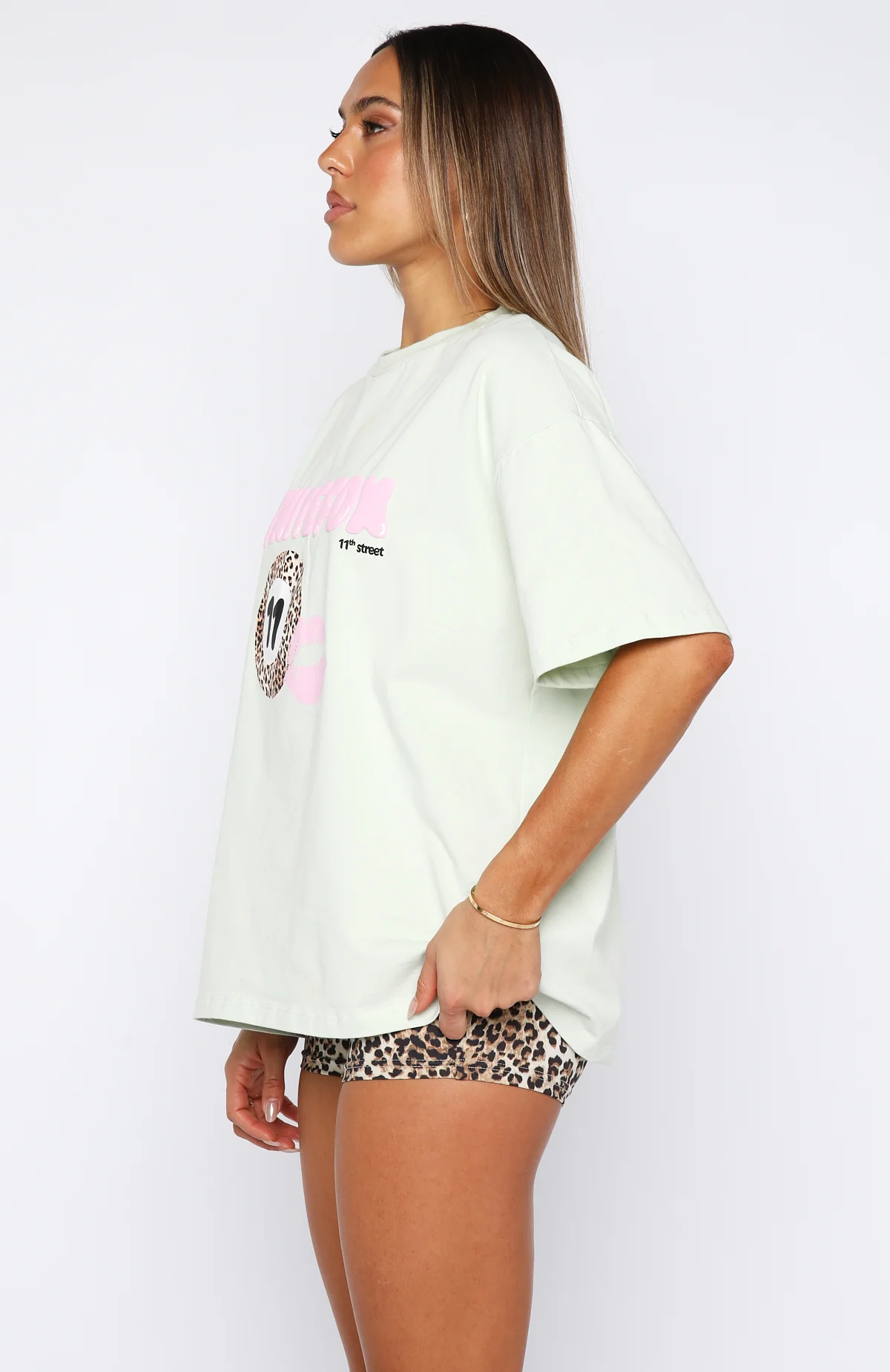 11th Street Concrete Jungle Oversized Tee Iced Matcha