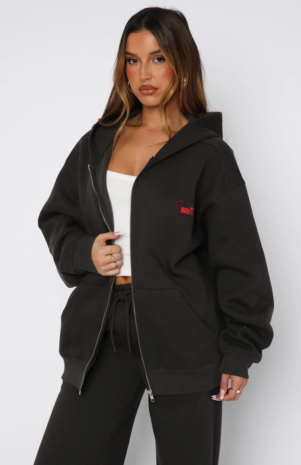 Best You've Ever Had Zip Front Hoodie Charcoal