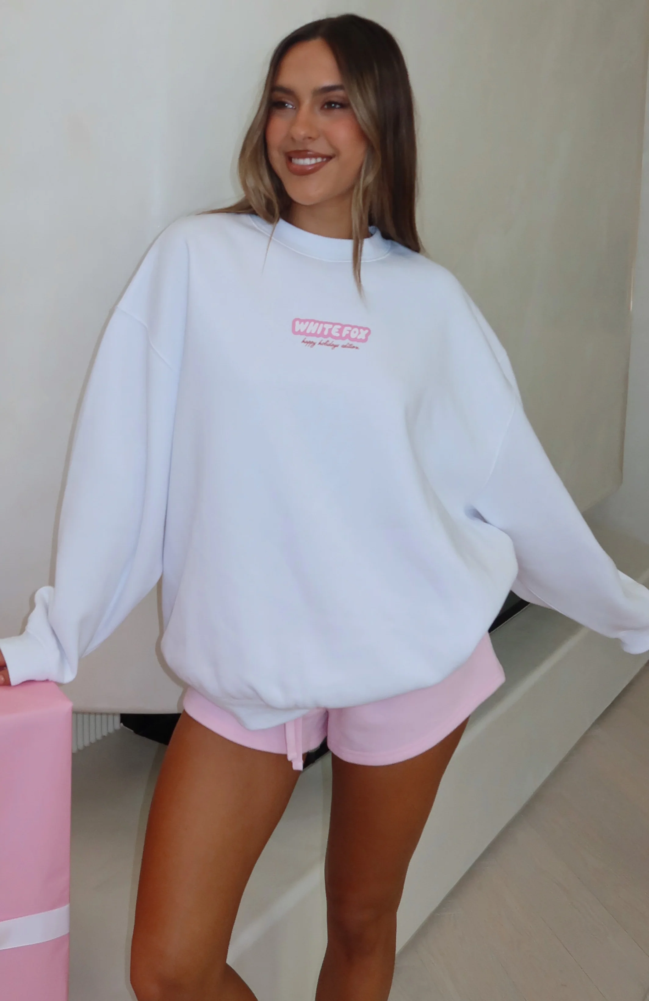 Santa Baby Oversized Sweater White
