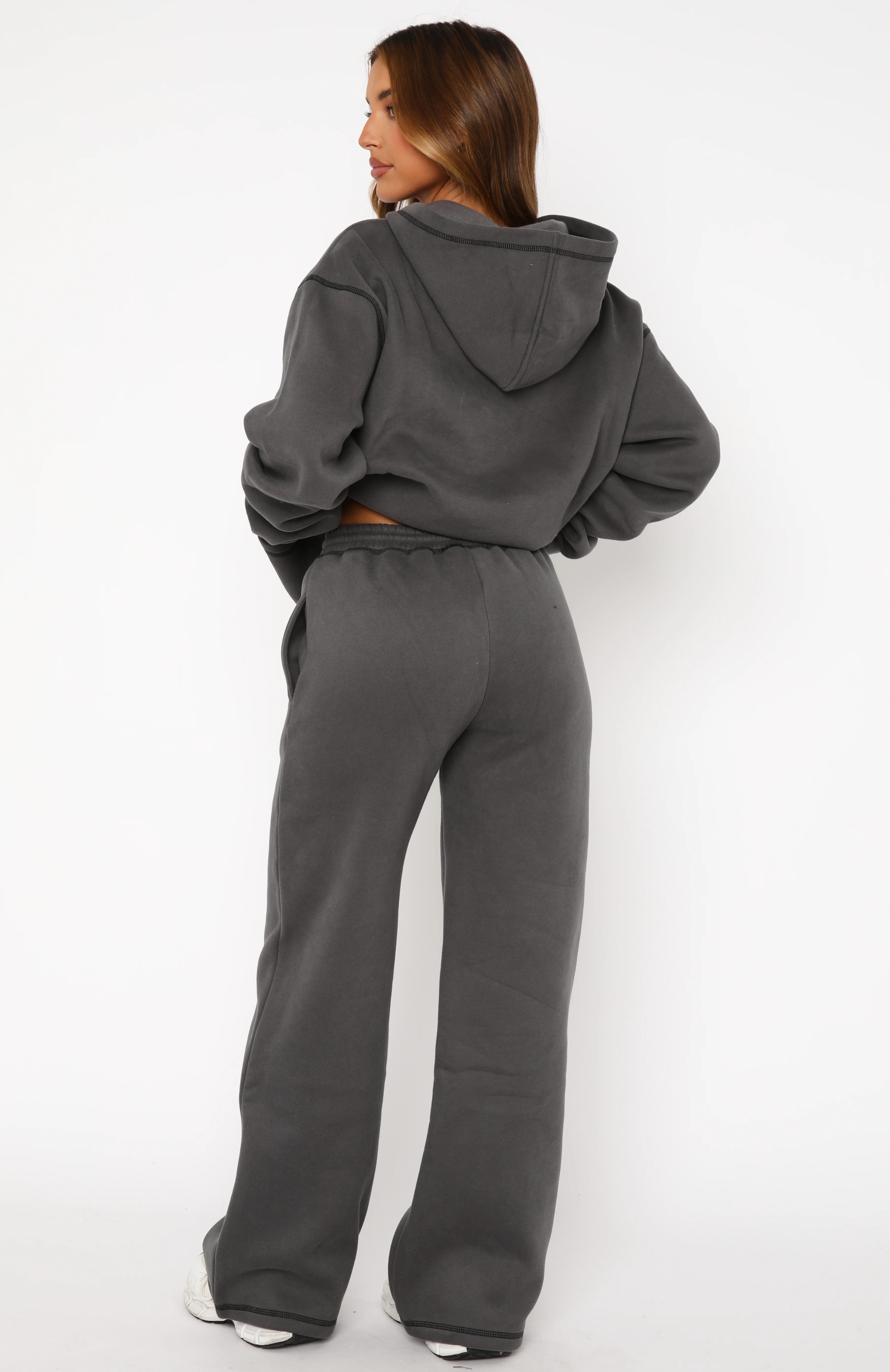 Instant Attraction Wide Leg Sweatpants Charcoal