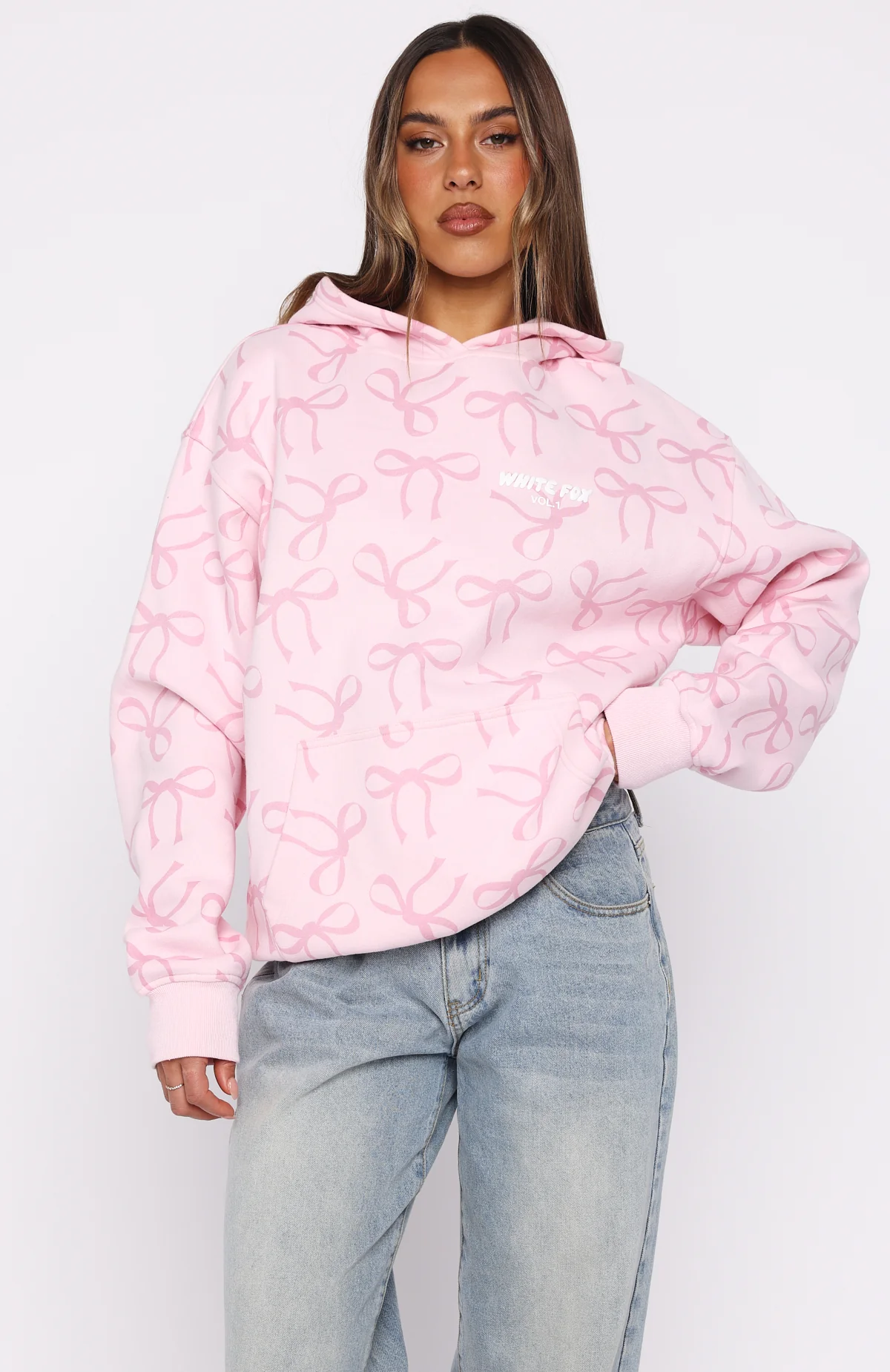 Vol. 1 Oversized Printed Hoodie Posy Bow