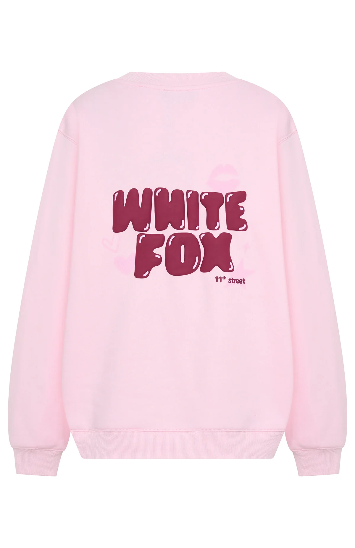 11th Street Sweet Kisses Oversized Sweater Pink Sugar