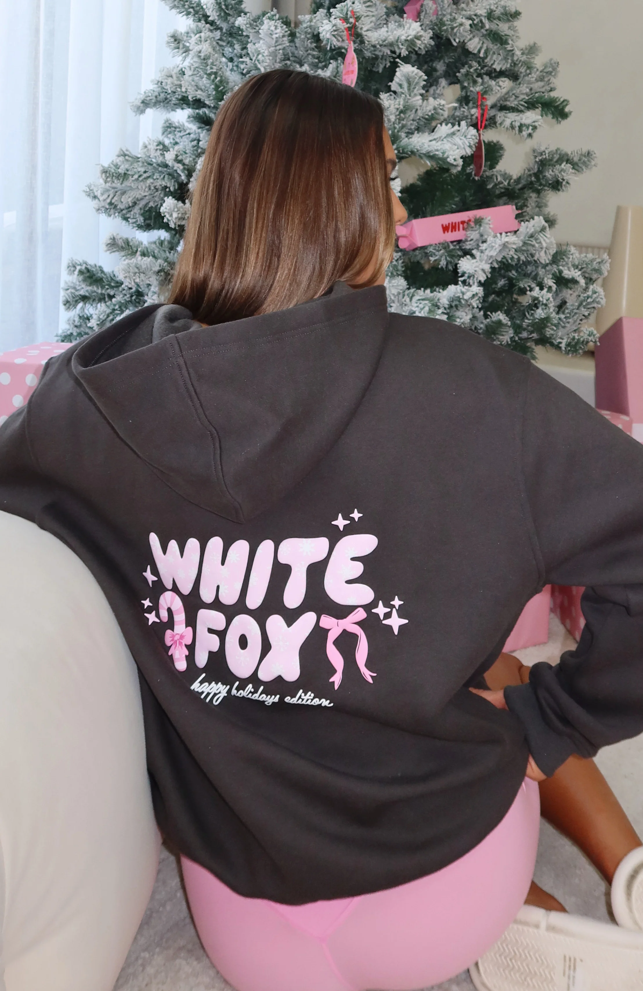 Christmas Feeling Oversized Hoodie Charcoal