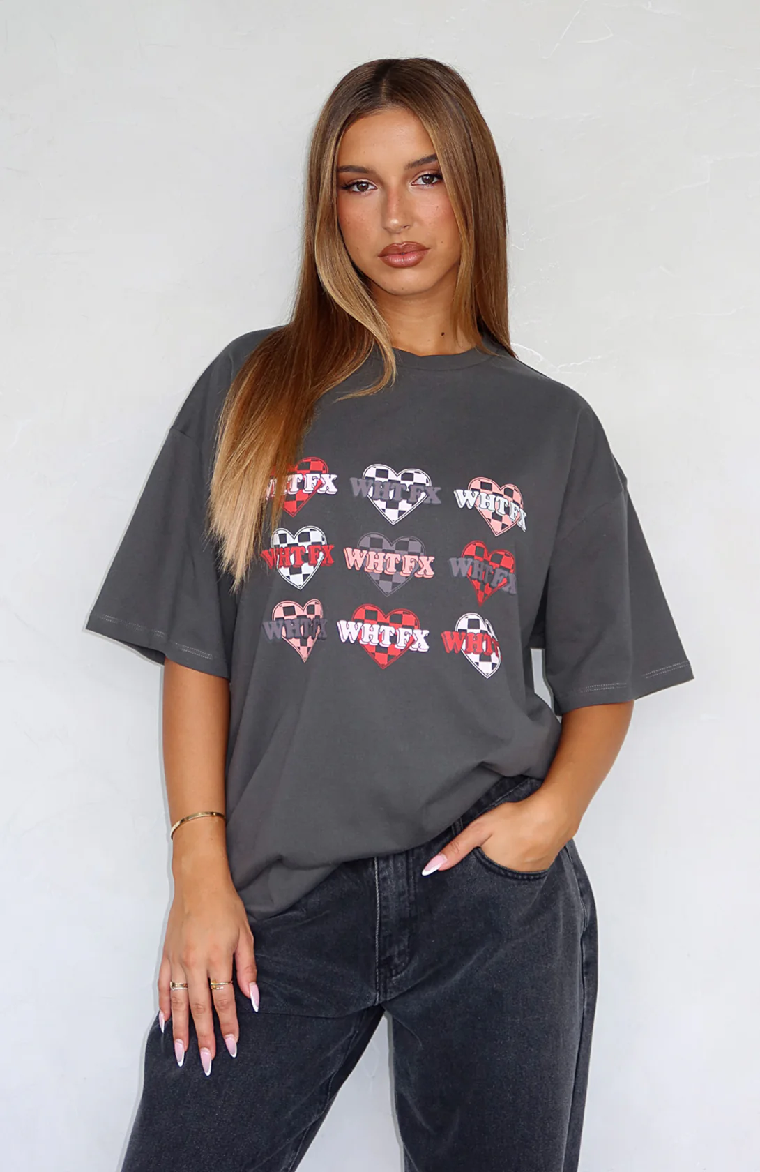 She's Too Nice Oversized Tee Charcoal