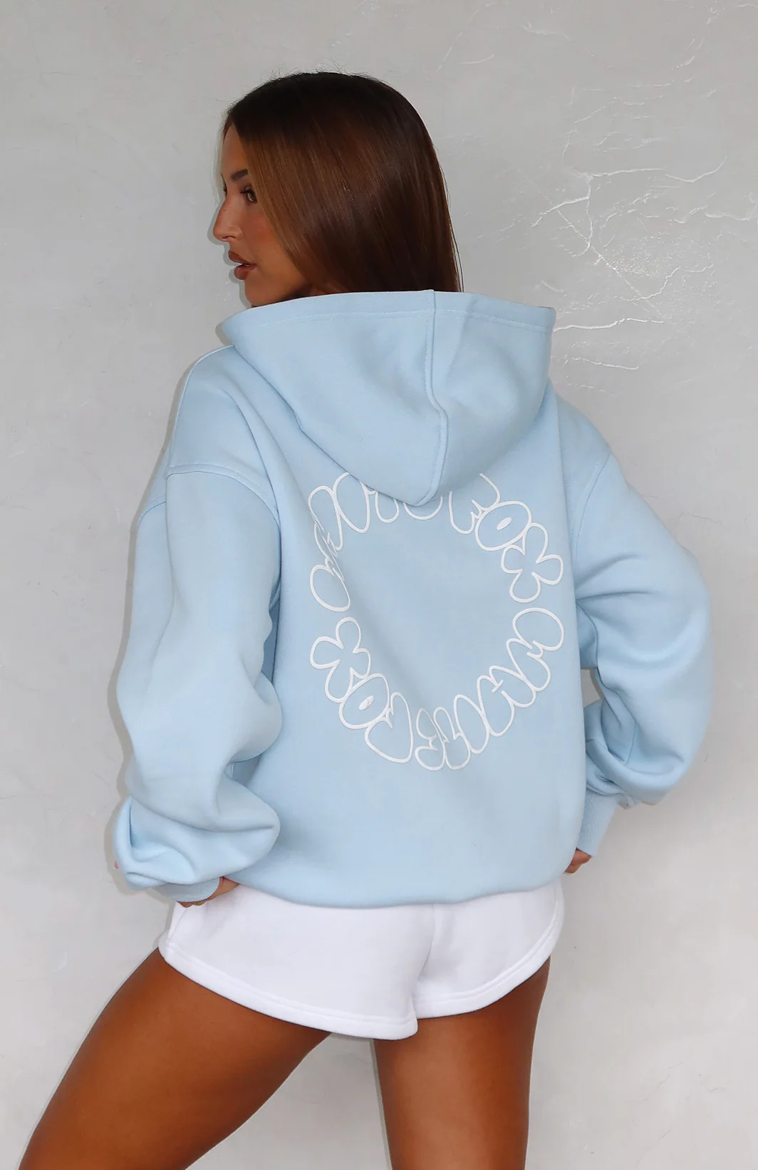 Take A Guess Oversized Hoodie Baby Blue