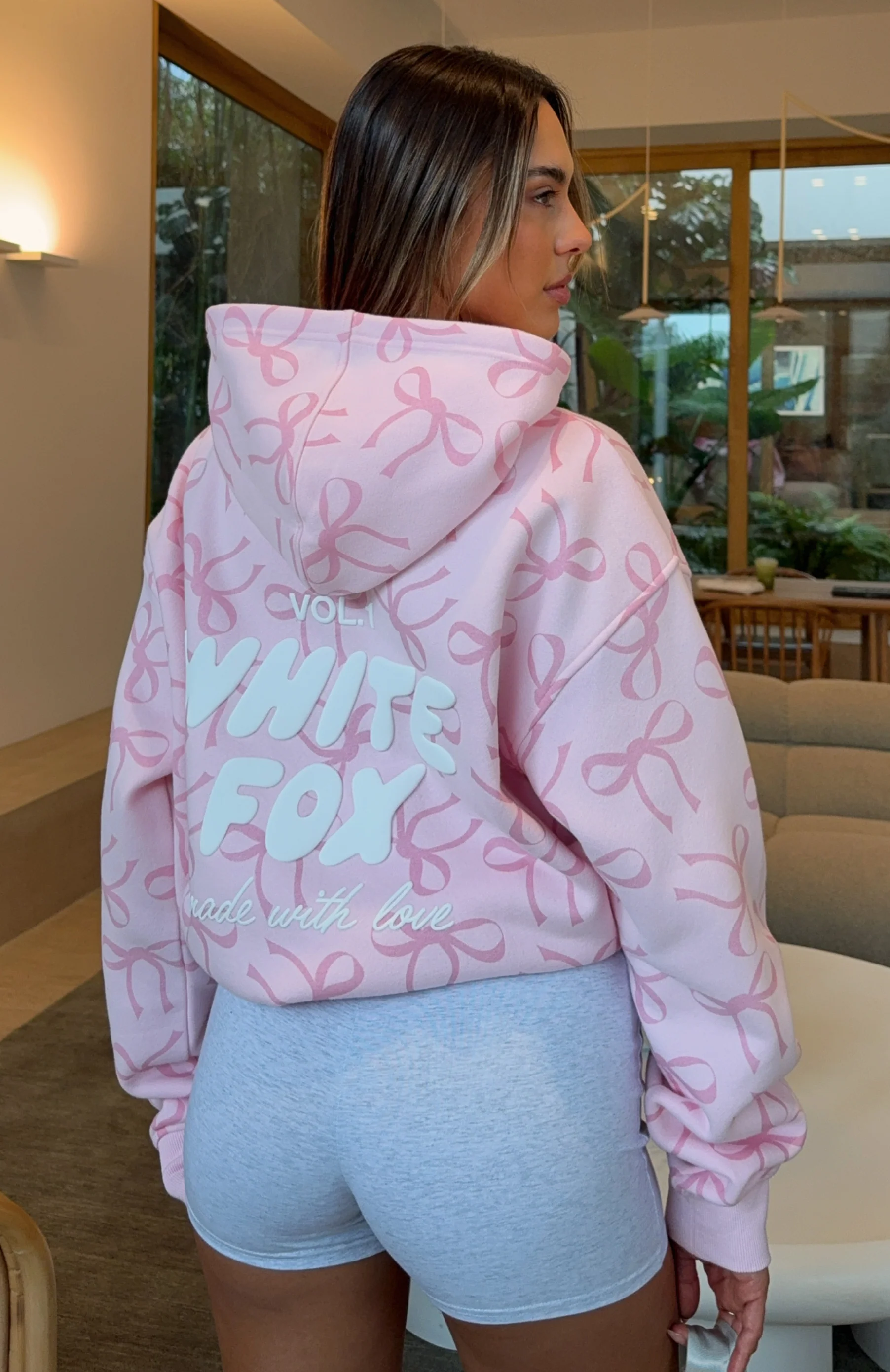 Vol. 1 Oversized Printed Hoodie Posy Bow