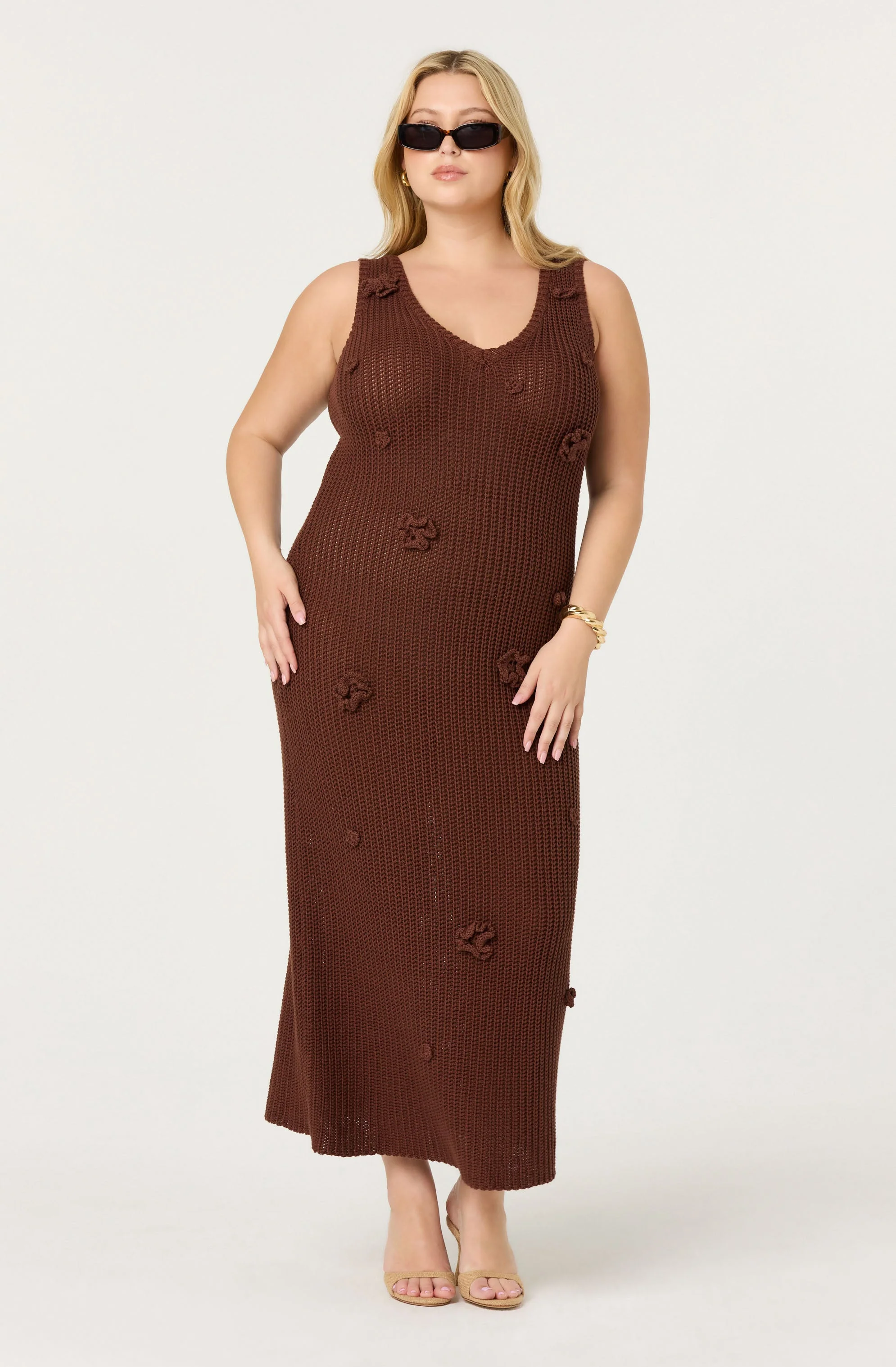 Ainhoa 3D Floral Sweater Dress