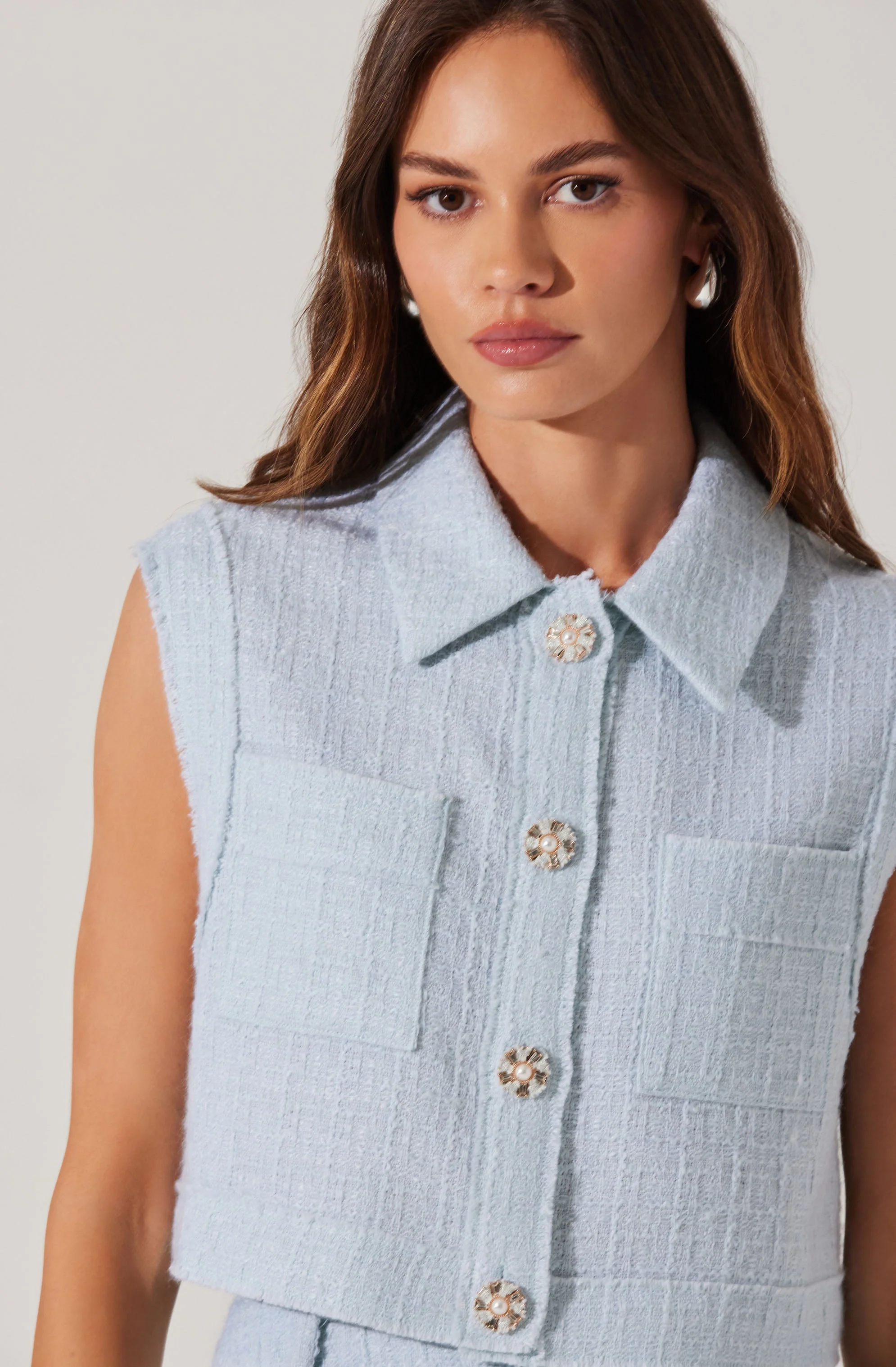 Jhene Tweed Sleeveless Top