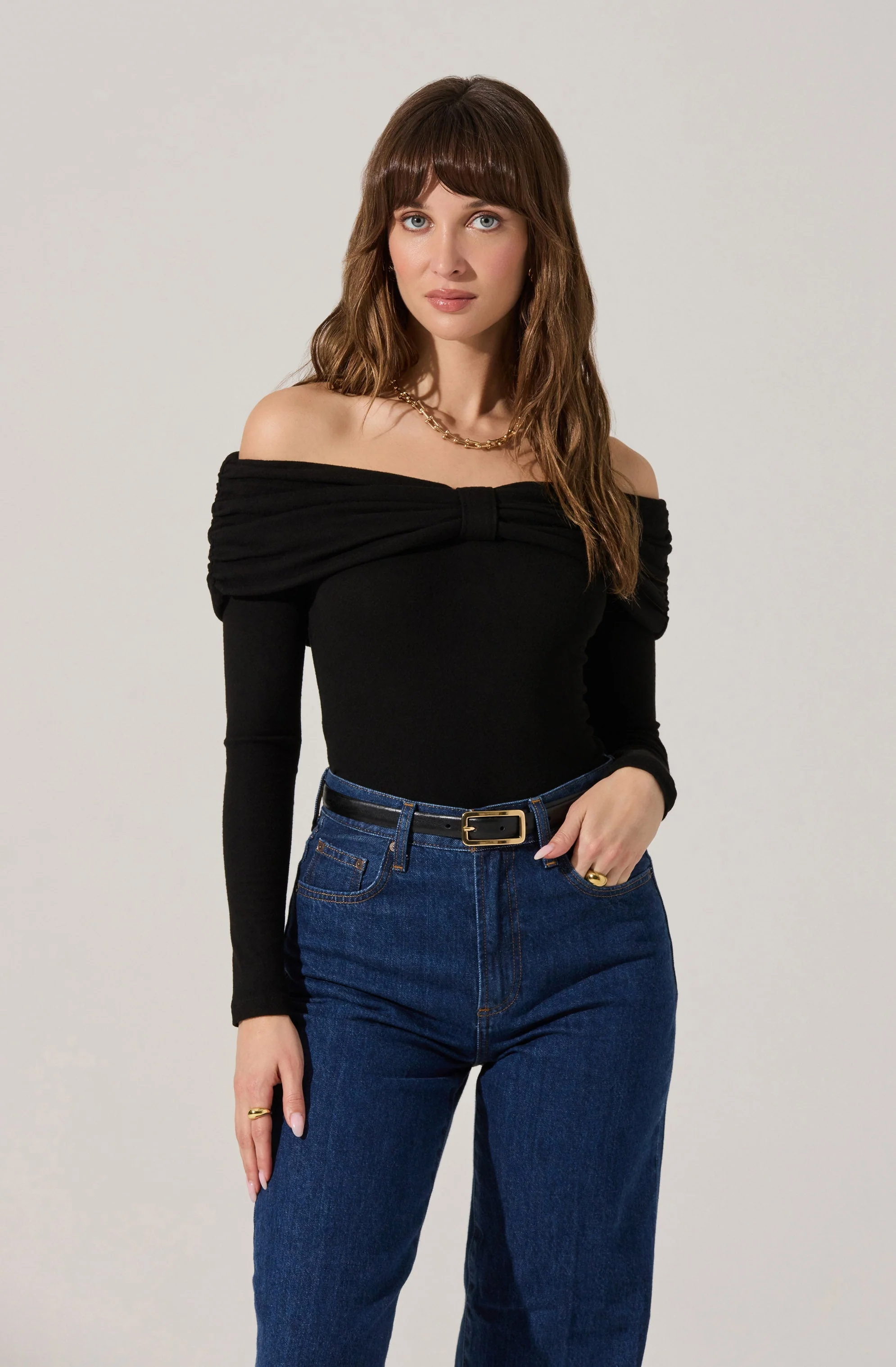 Sansa Gathered Off Shoulder Top