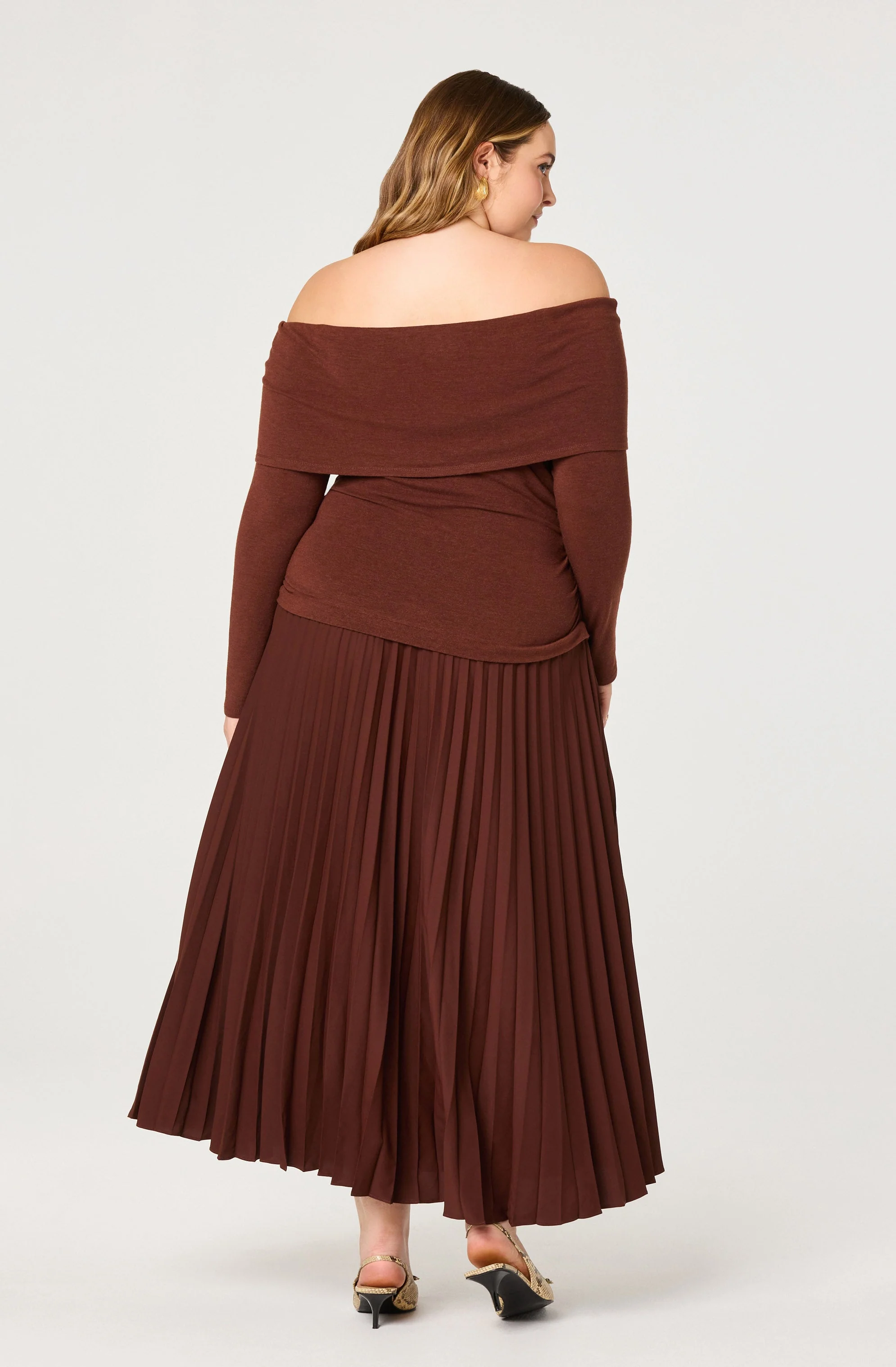 Tanaia Pleated Mixed Media Dress