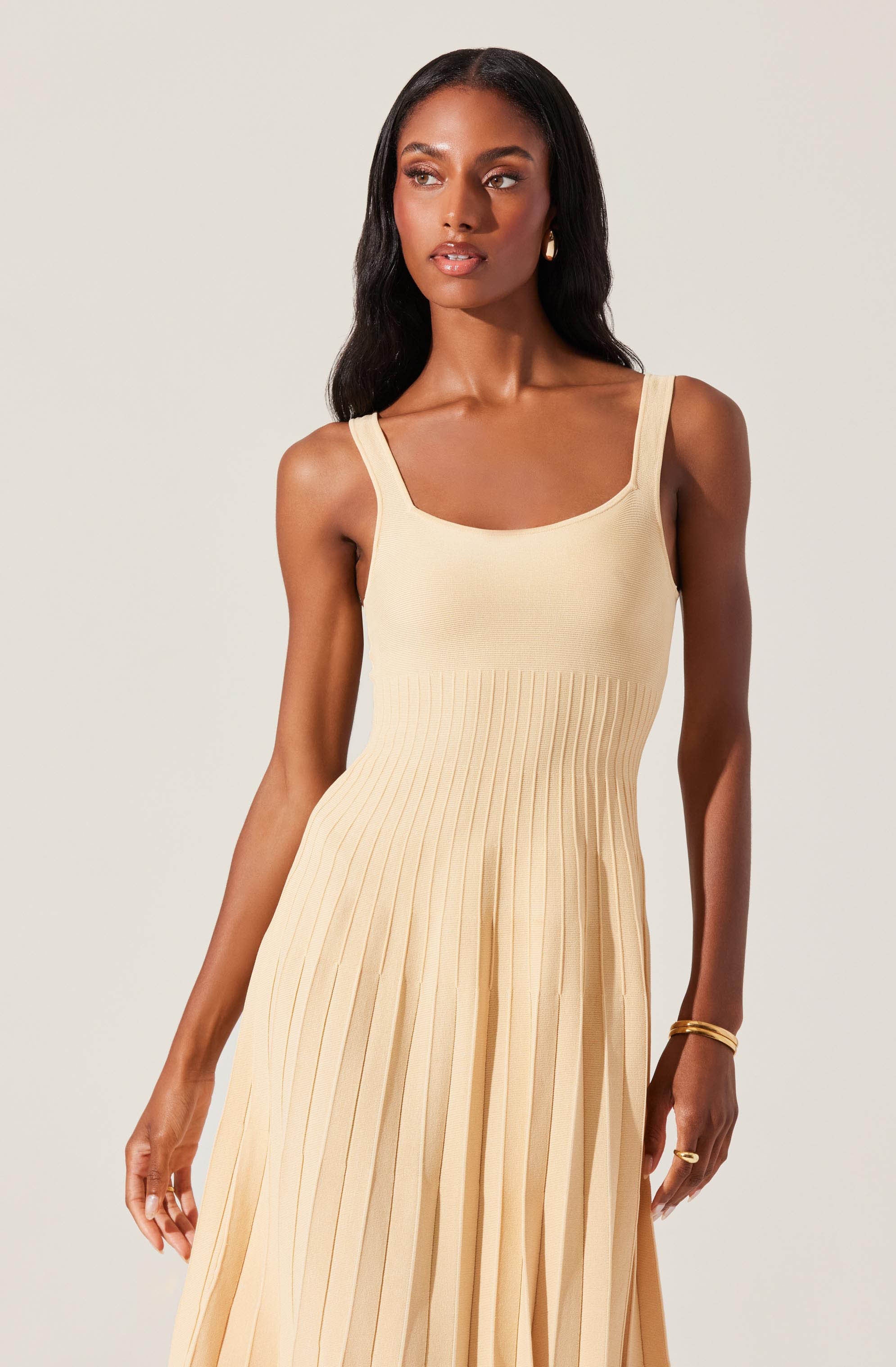 Aylin Pleated Midi Sweater Dress