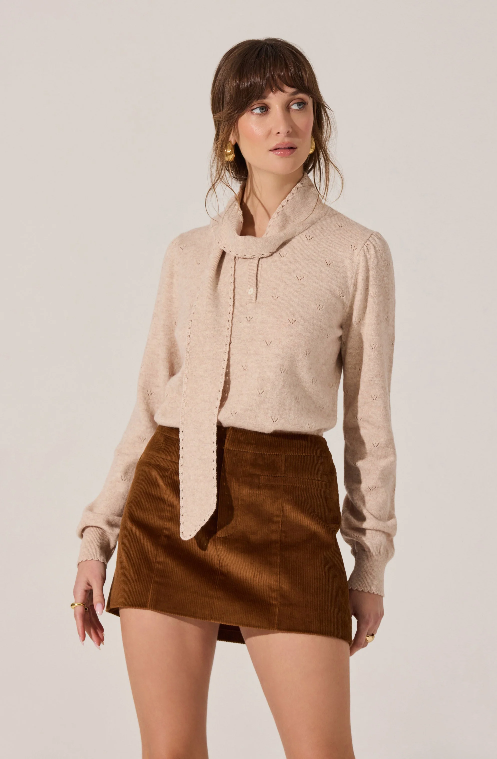 Ovalia Scarf Neck Sweater