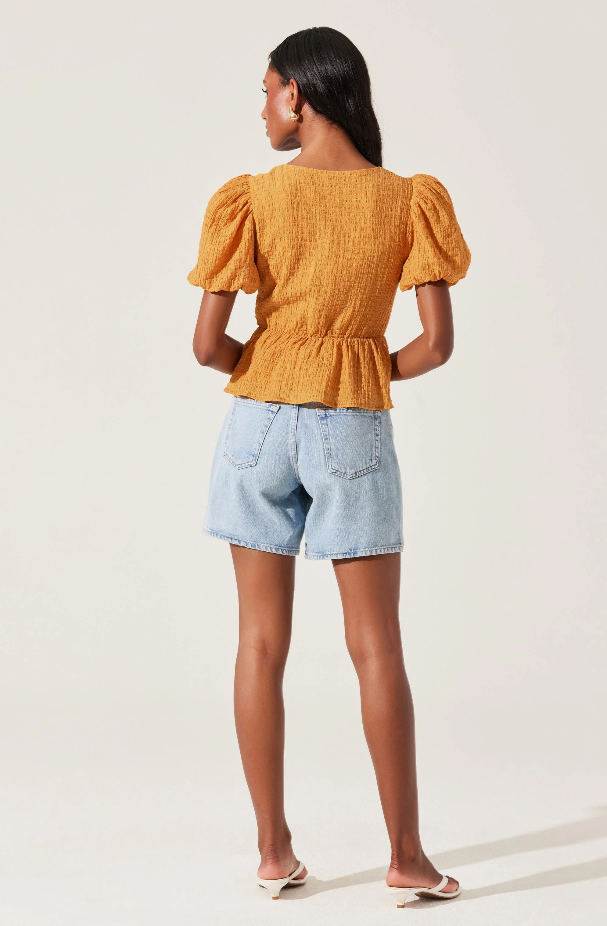 Mylah Puff Sleeve Peplum Top