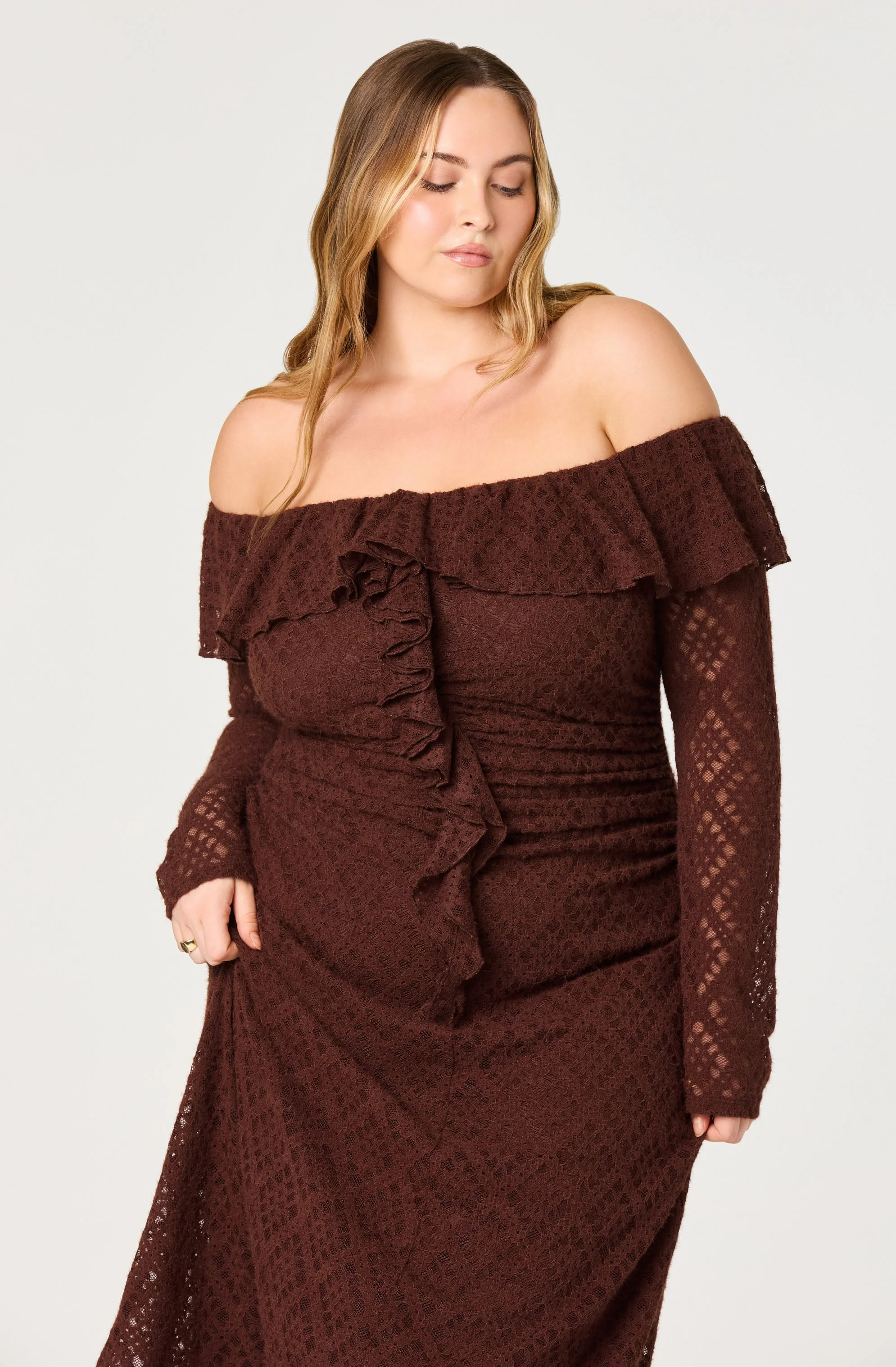 Dorian Ruffle Off Shoulder Dress